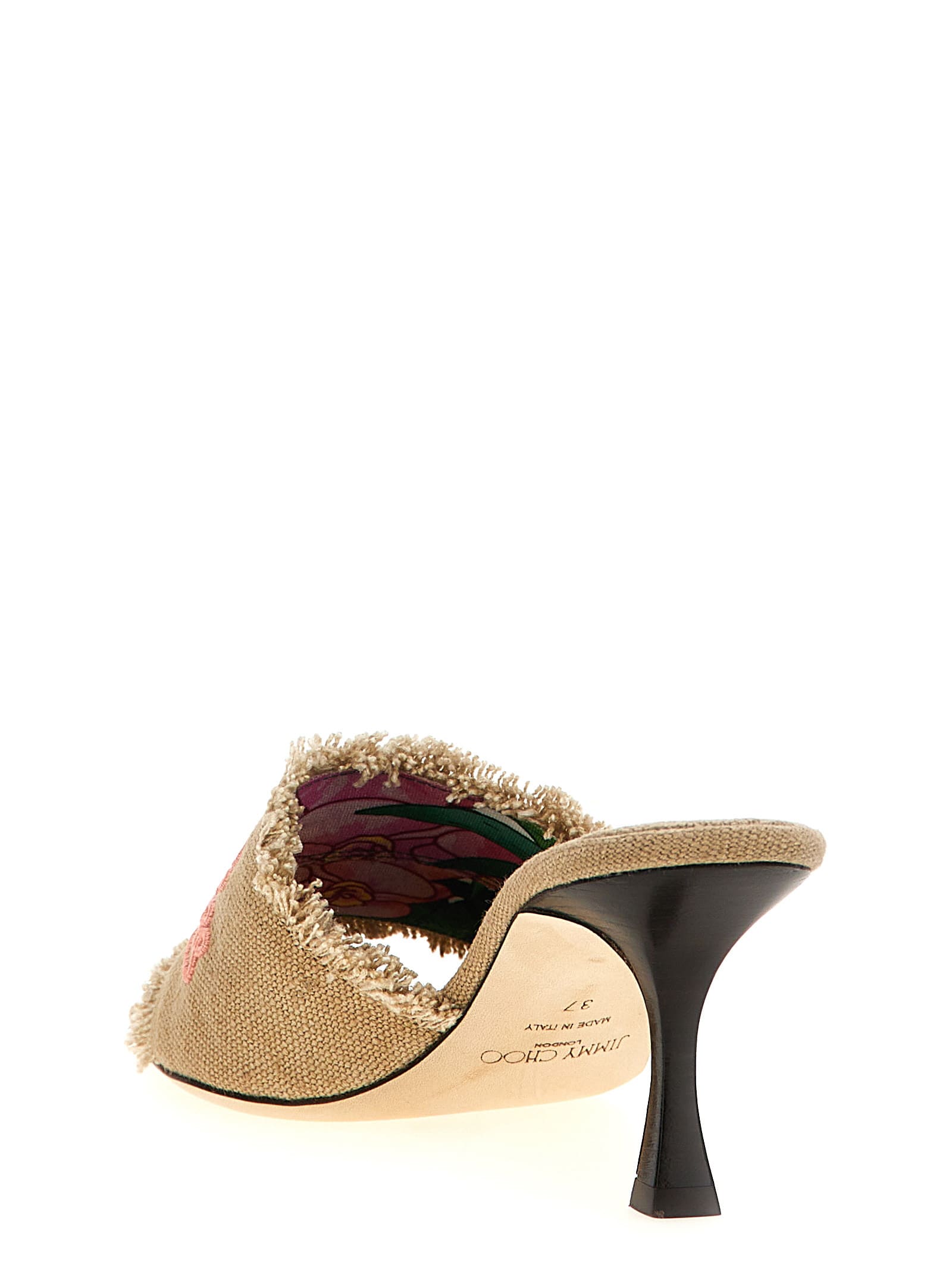 Jimmy Choo Sabot Alexia 70 In Tessuto Beige Donna In Beige