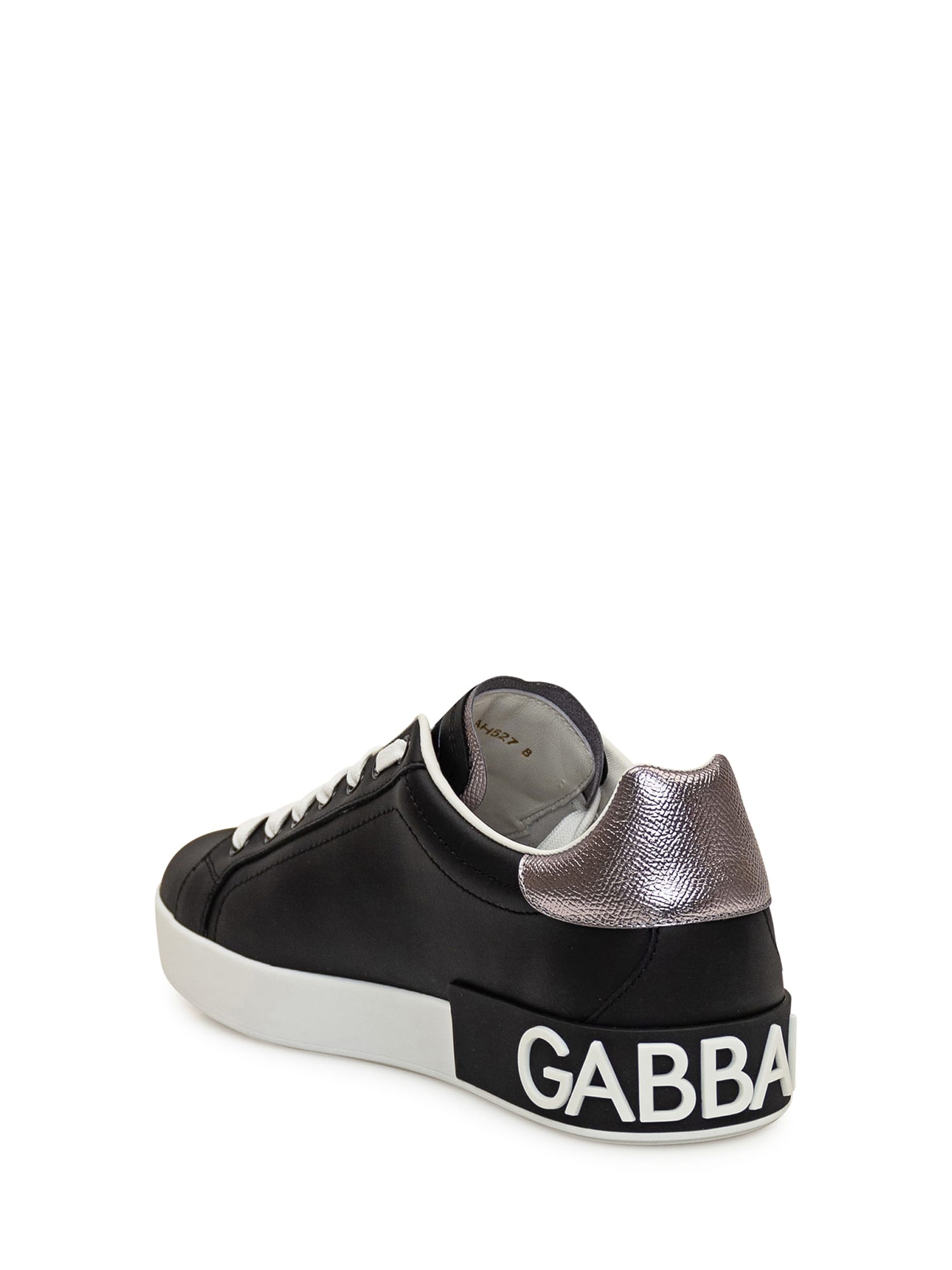 Shop Dolce & Gabbana Sneaker Portofino Spoiler In Nero/argento