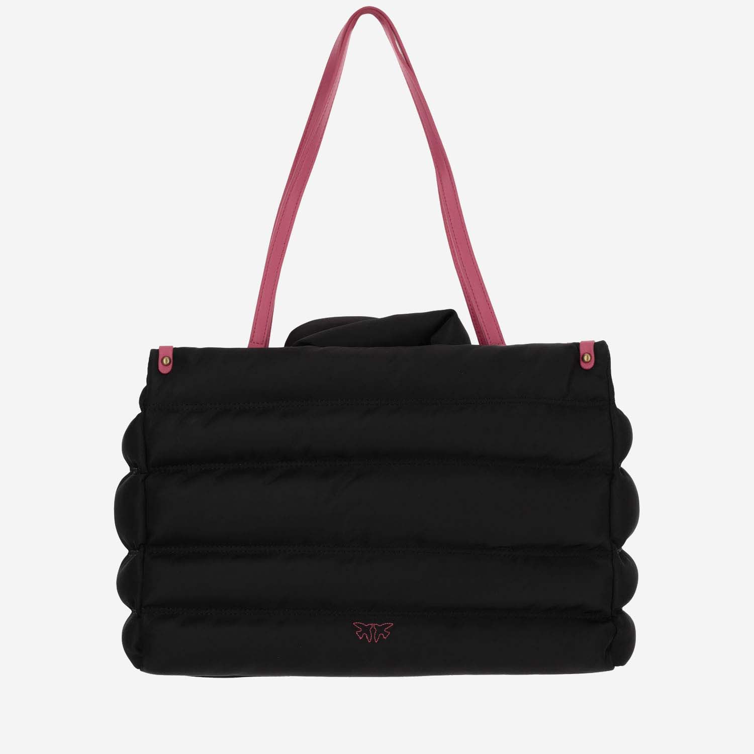 Shop Pinko Quilted Tote Bag With Logo In Black