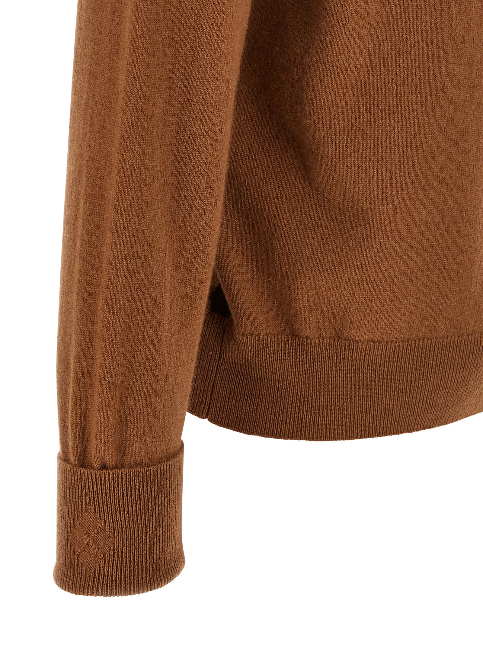 Ballantyne Brown Argyle Turtleneck Sweater In Brown