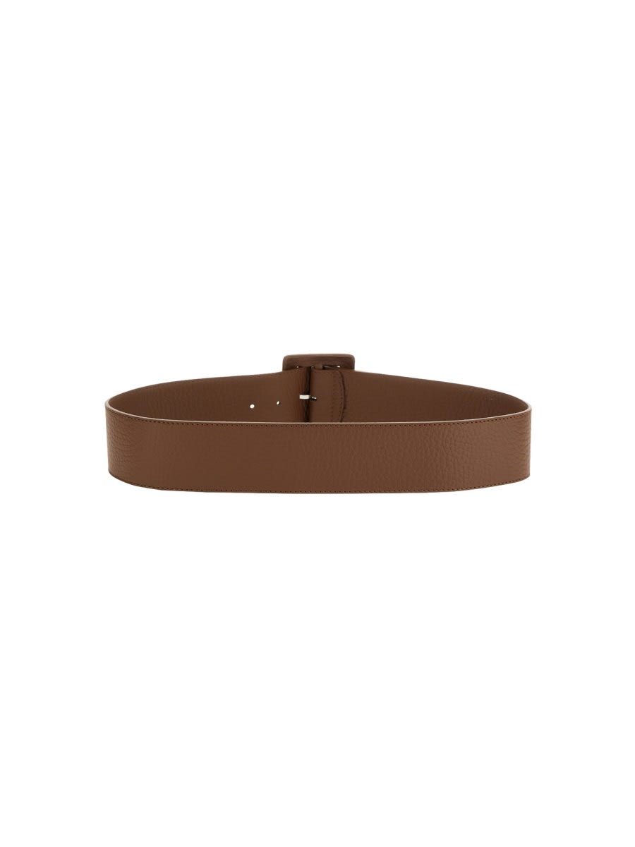 Shop Orciani High Soft Leather Belt In Brown
