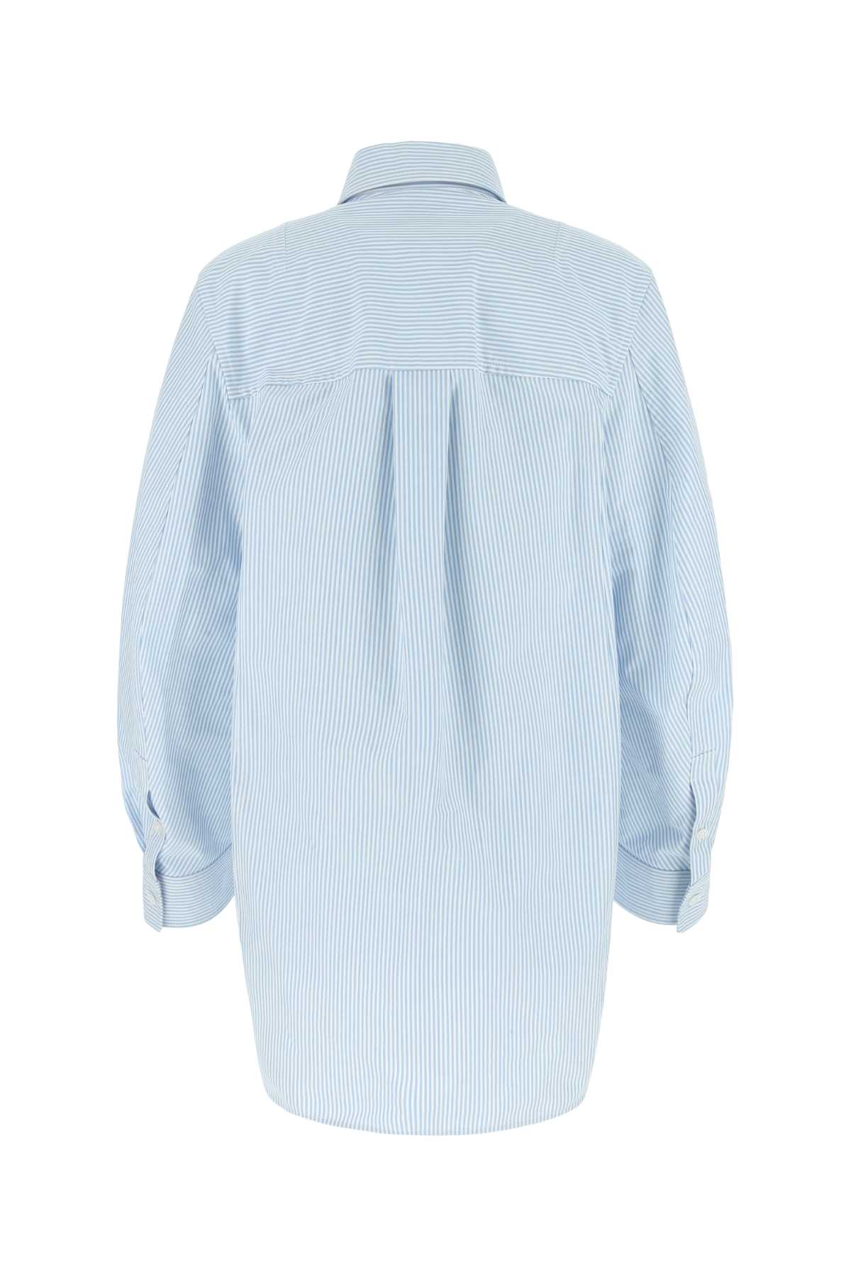 Shop Bottega Veneta Embroidered Cotton Oversize Shirt In 8976