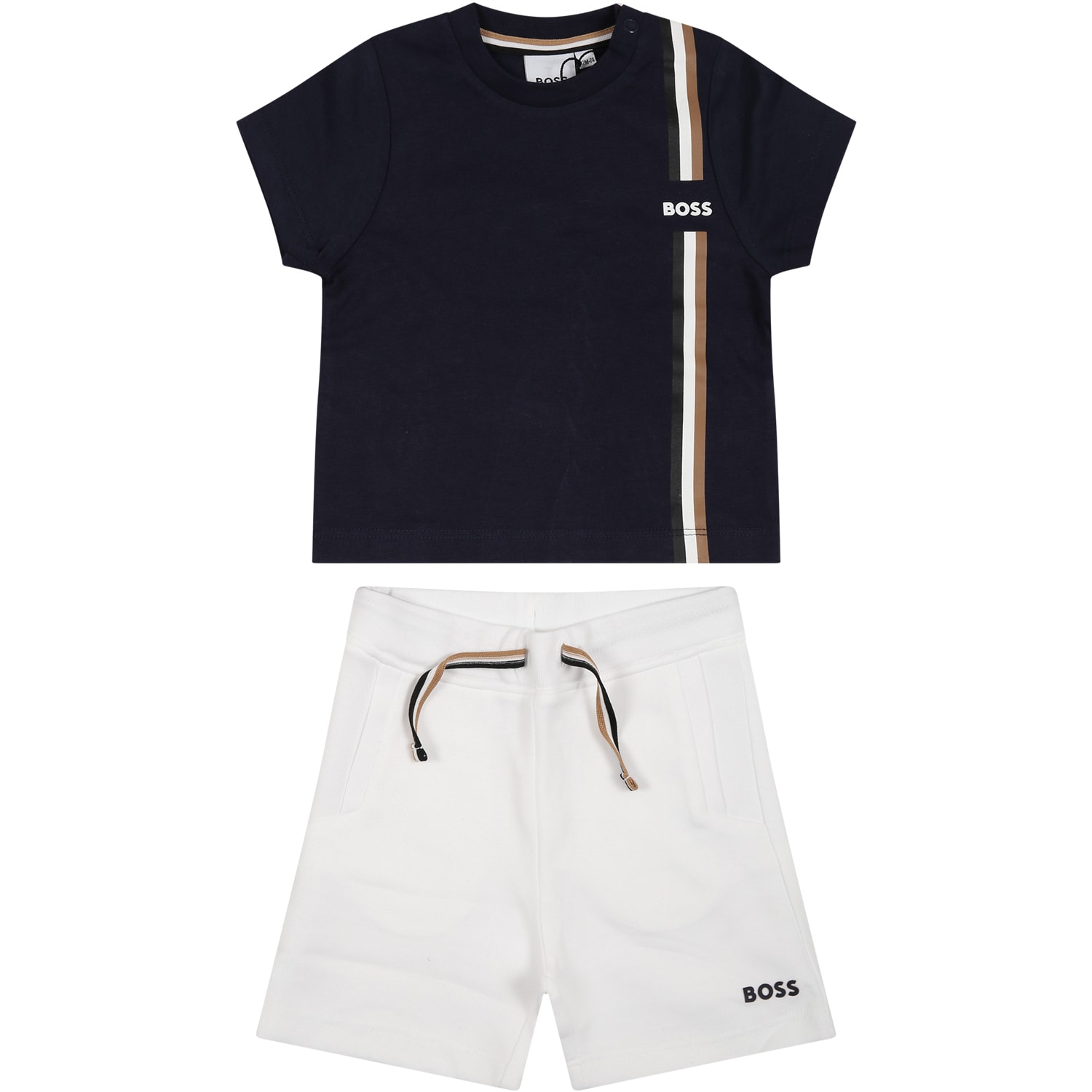 Hugo Boss Multicolor Set For Baby Boy With Logo In Blue