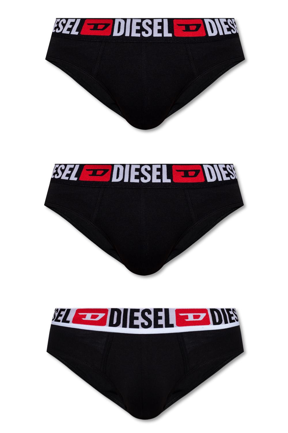 Shop Diesel Umbr-andrethreepack Briefs 3-pack In Black