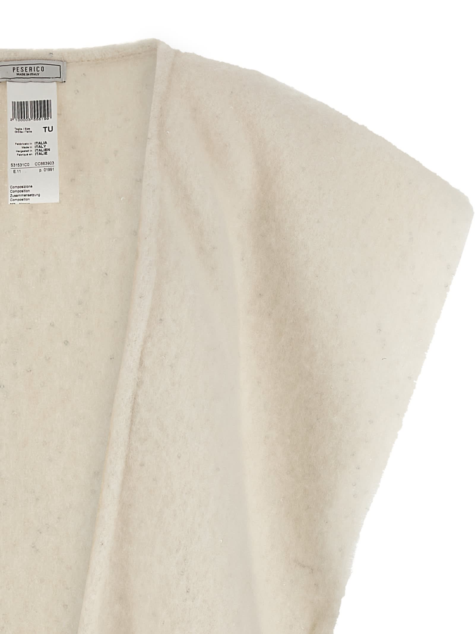 Peserico Circular Gauze Cape In Brown