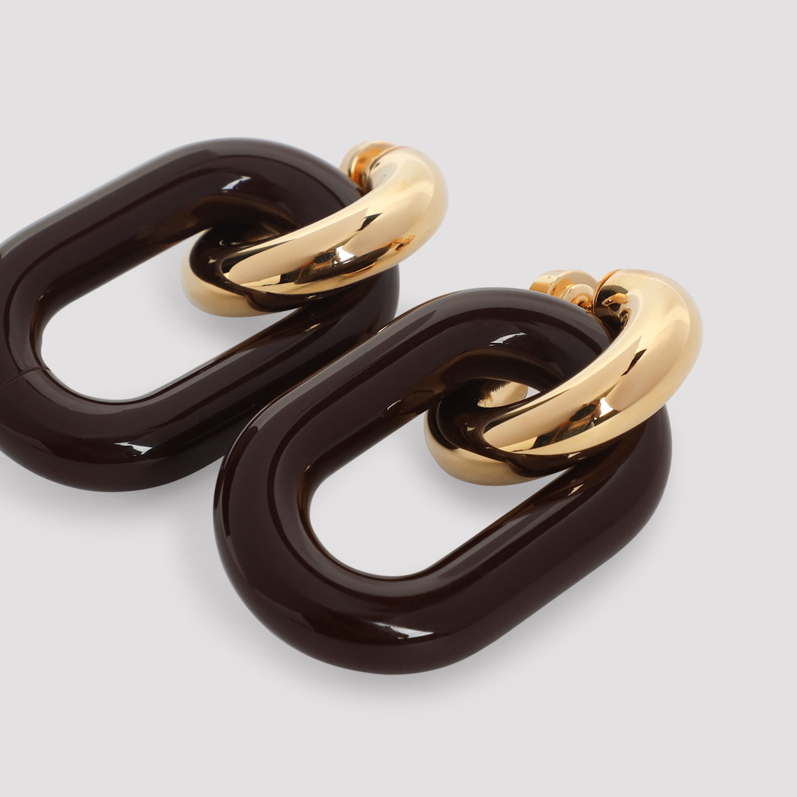 Marni Chunky Hoop Earrings Gold-tone Finish In Black