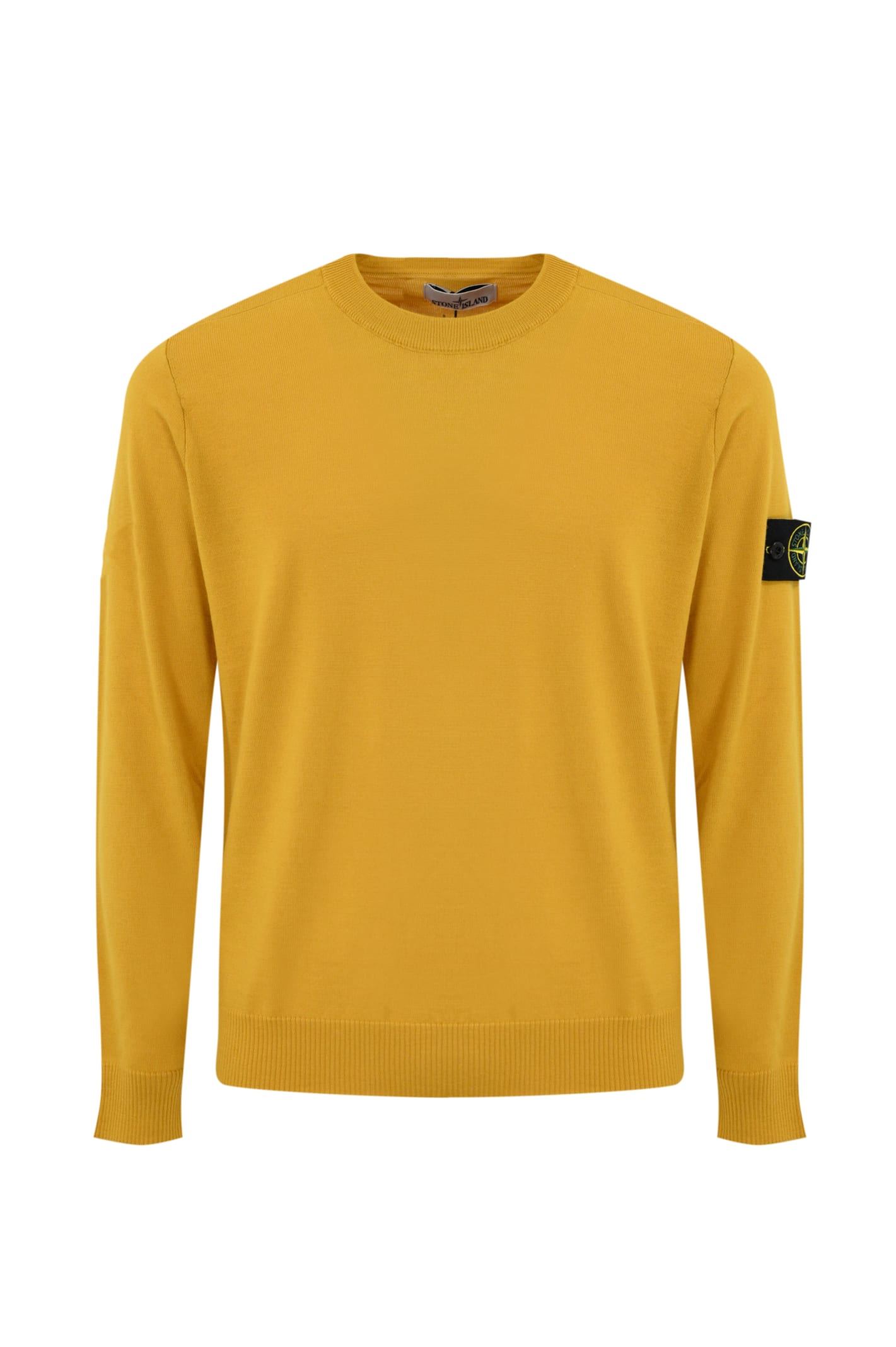 Shop Stone Island 510c4 Wool Sweater In Mustard