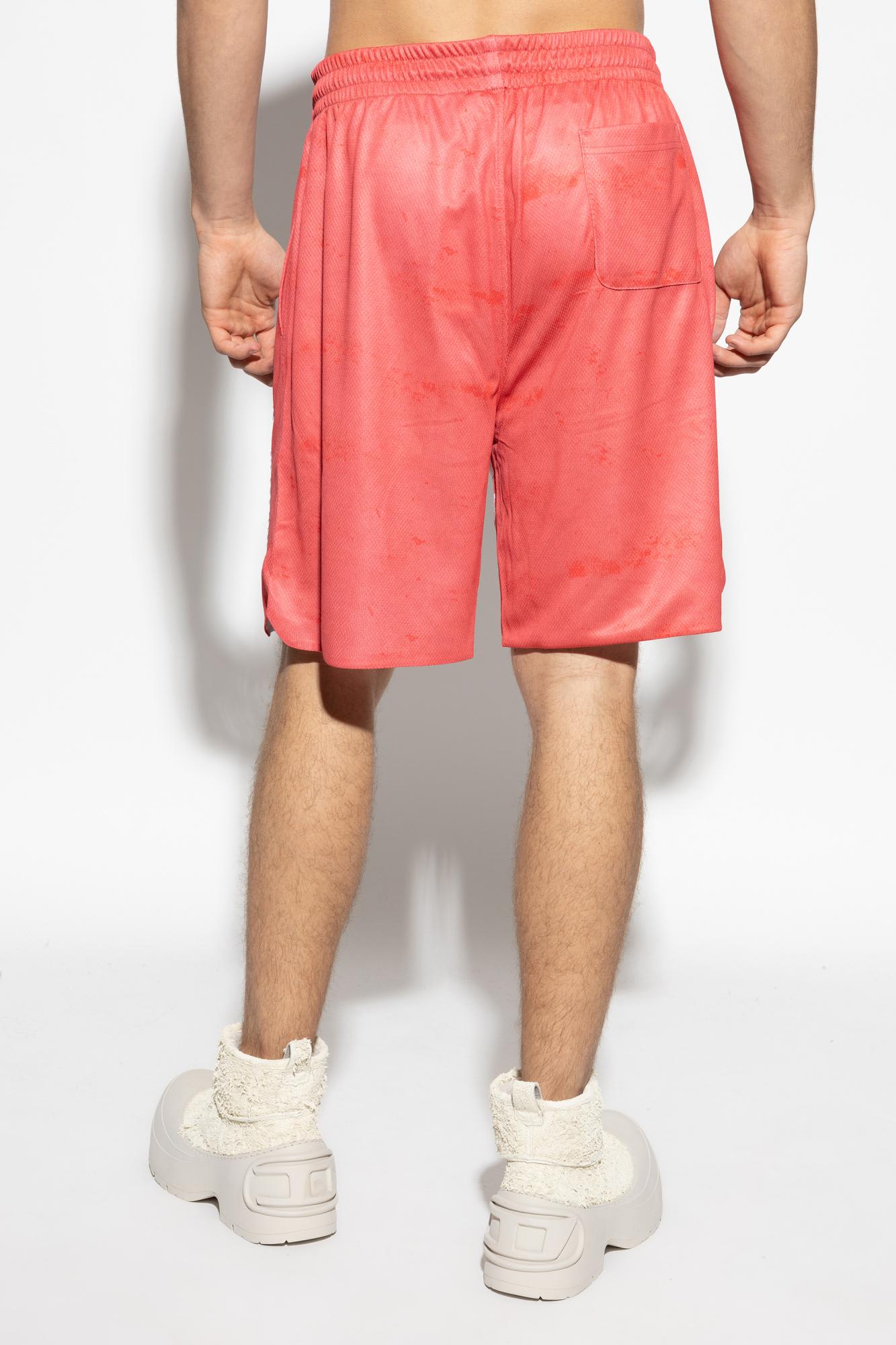 Diesel Graphic Print Elastic Waistband Shorts With Back Pocket In Multi
