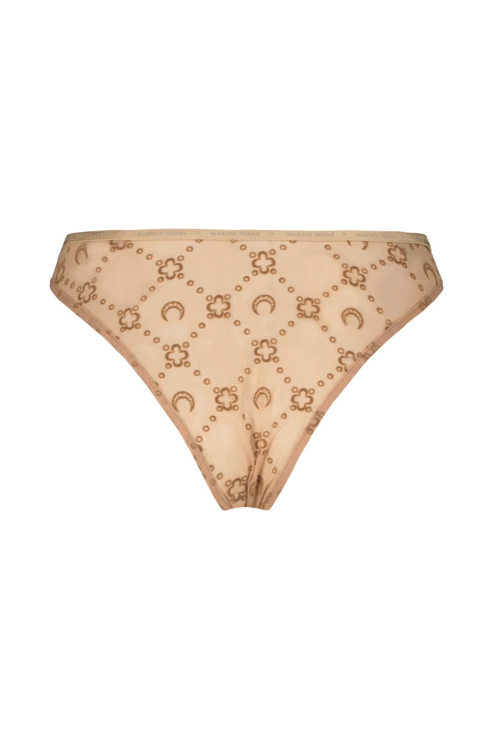 Marine Serre Recycled Mesh Flock Panties In Brown