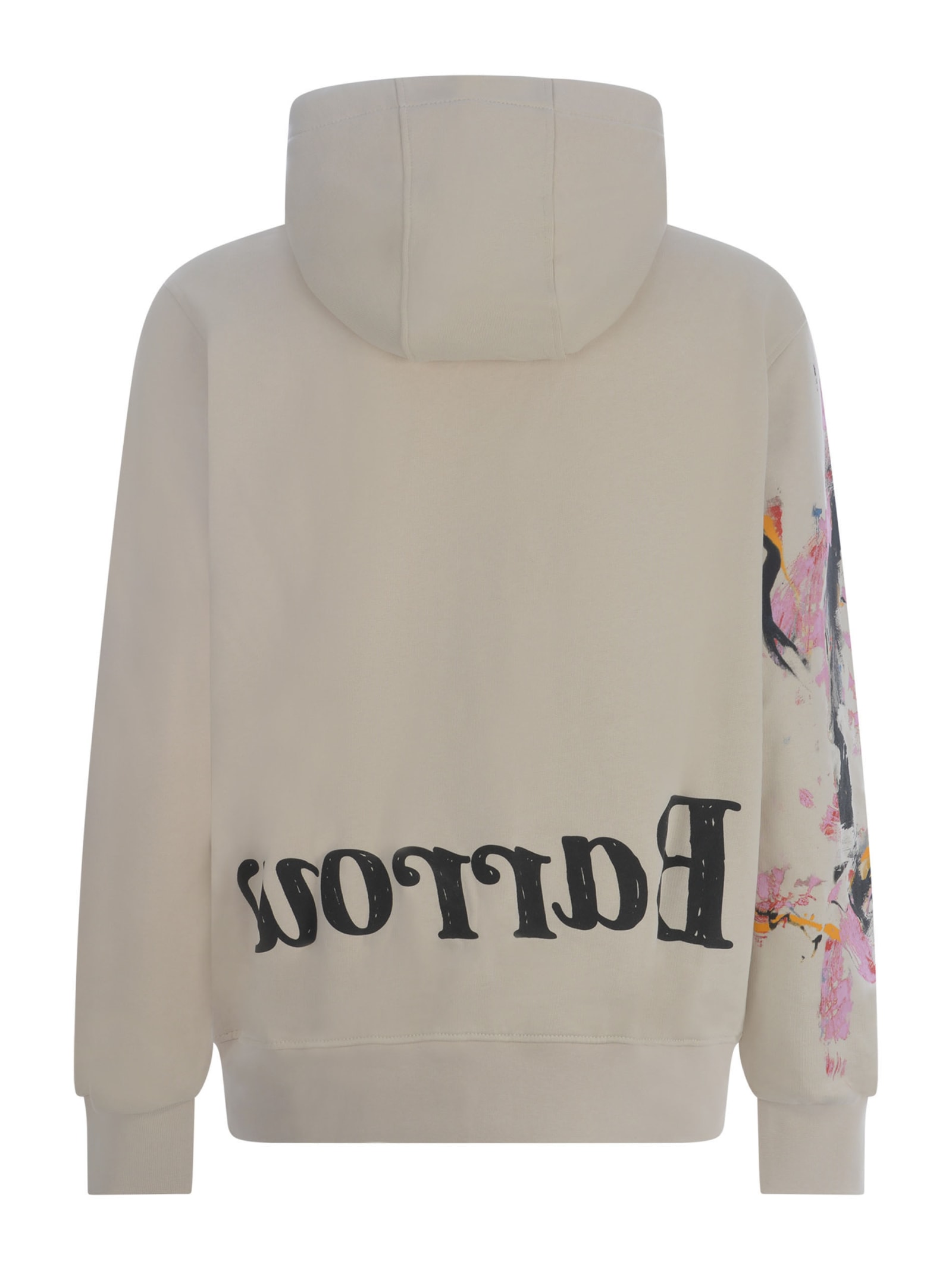 Shop Barrow Hooded Sweatshirt  In Cotton In Beige