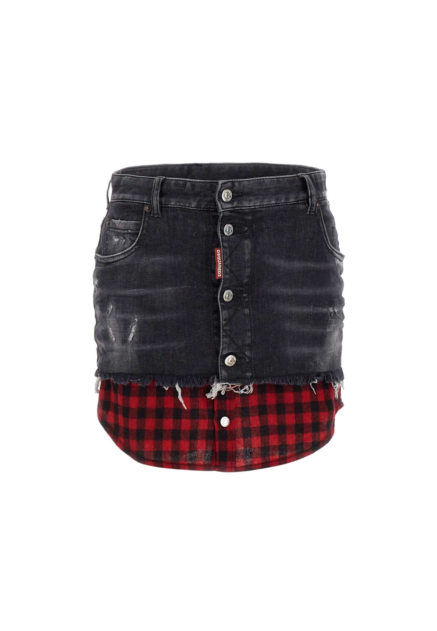 Dsquared2 Black Denim Mini Skirt Black Dsquared Donna 44 In Black