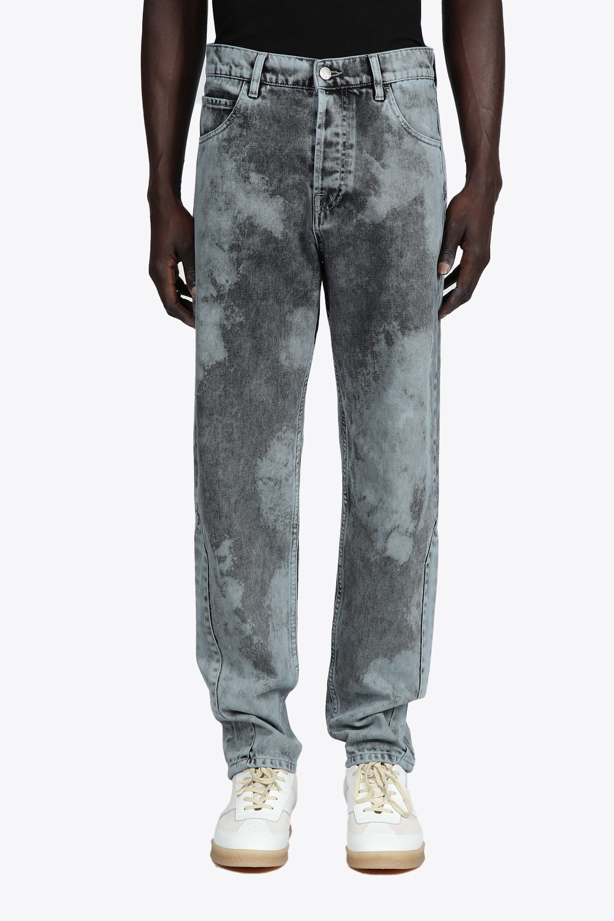 A-COLD-WALL Woven Fade Form Jean Tye-dye grey denim pant with patch logo