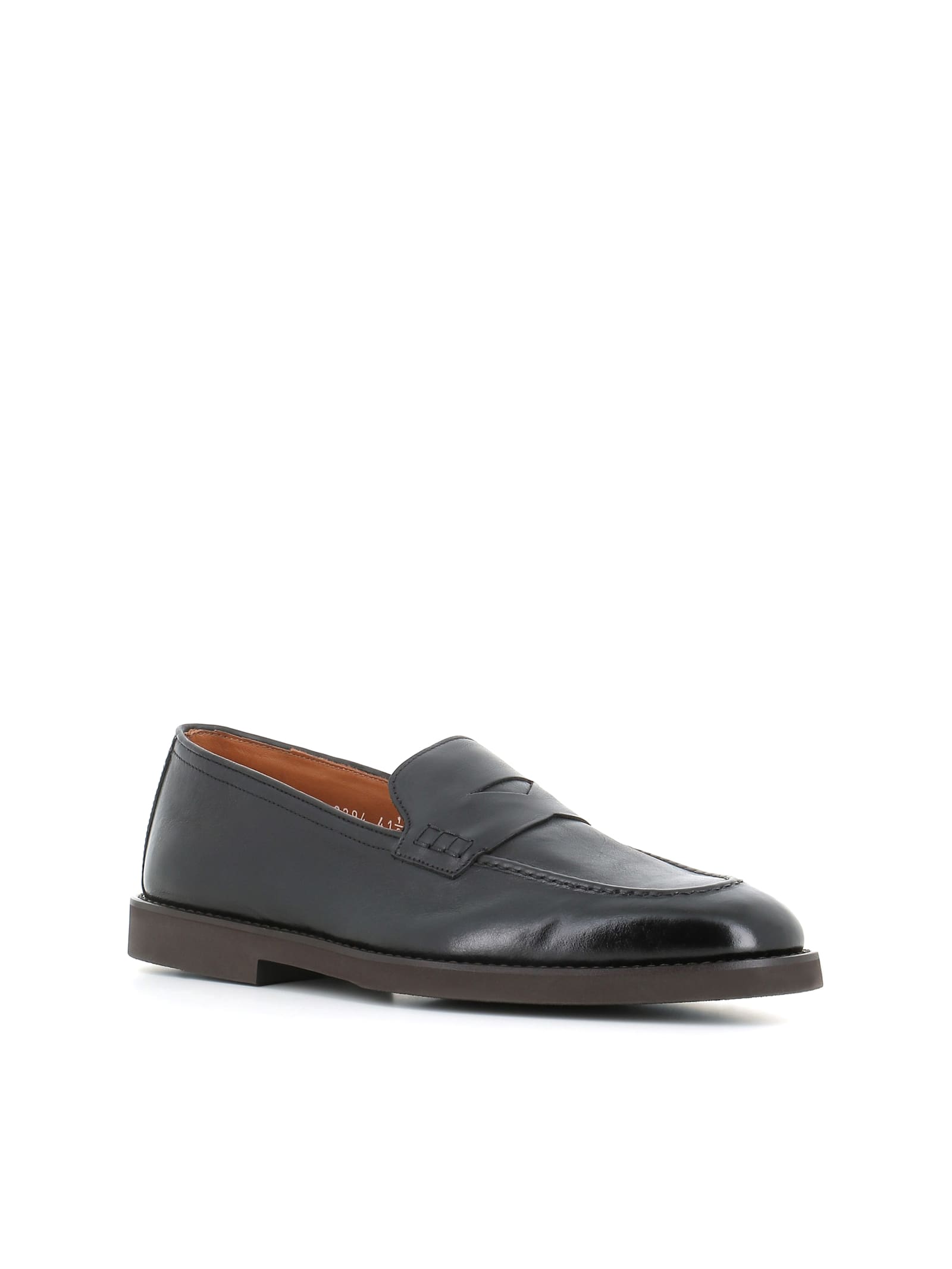 Doucal's Penny Loafer With Smooth Leather Finish In Black