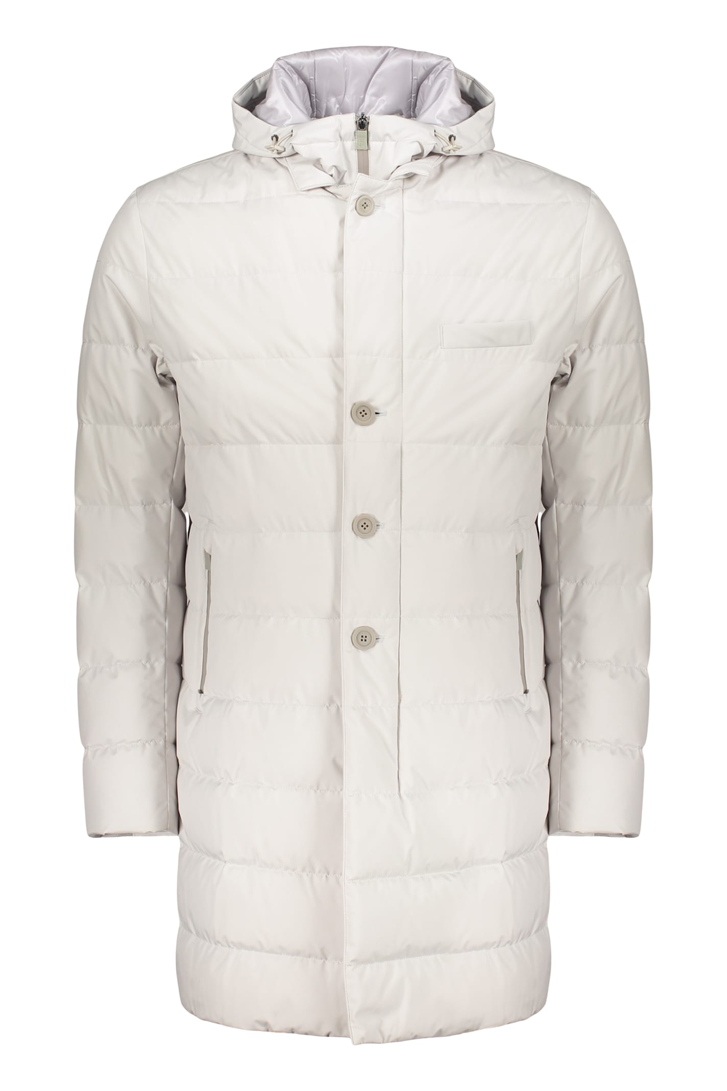 Herno Hooded Down Jacket In Neutral