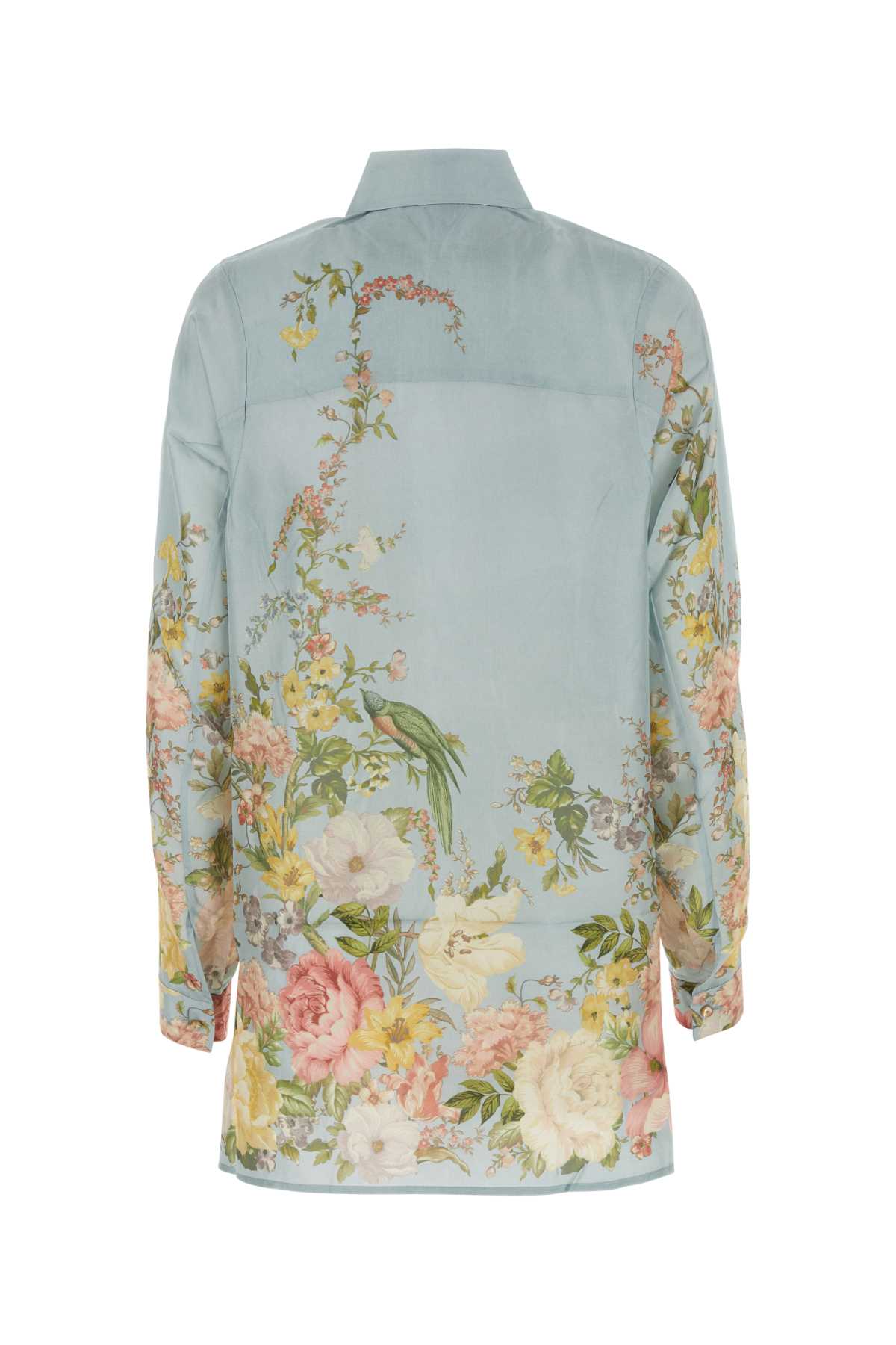 Shop Zimmermann Printed Silk Waverly Shirt In Bluefloral