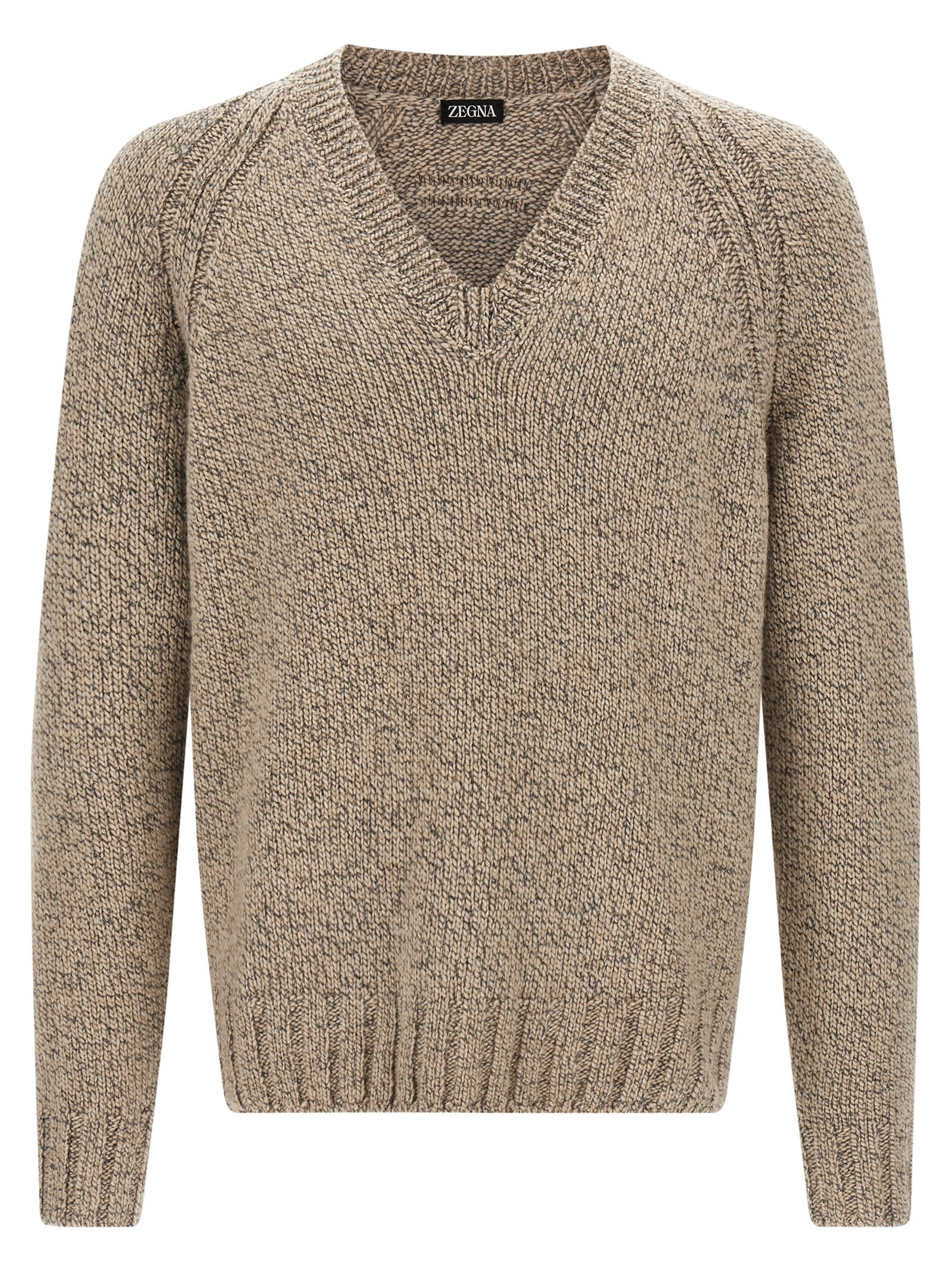 Zegna Cashmere Sweater Sweaters And Cardigans Beige In Multi