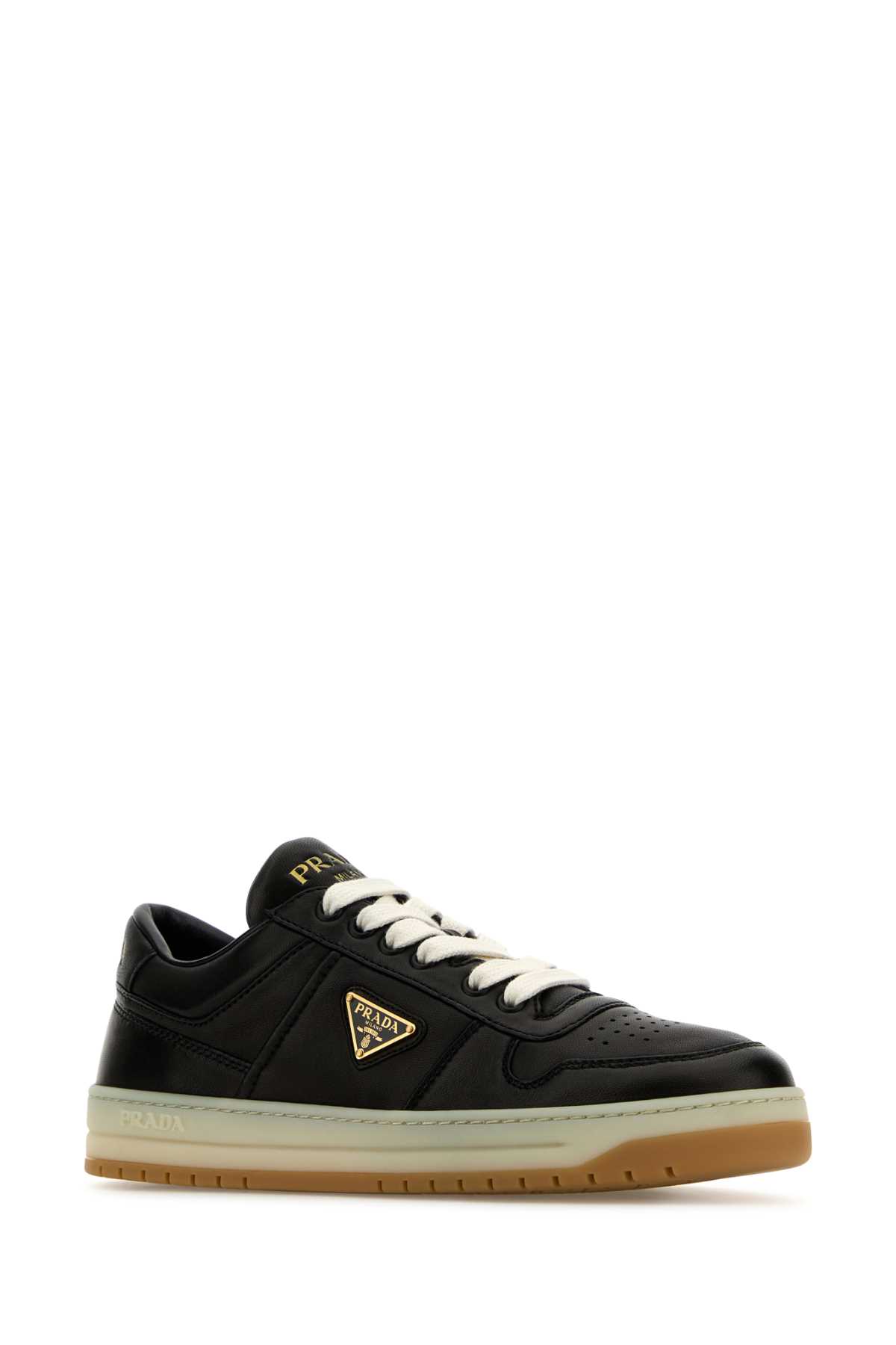 Shop Prada Black Nappa Leather Downtown Sneakers In Nero 1