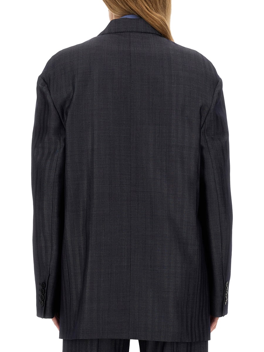 Shop Etro Pegasus Buttoned Over Jacket In Grey