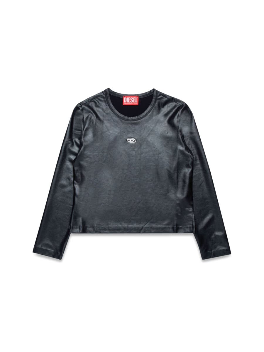 Diesel Oval D-appliqué T-shirt In Grey