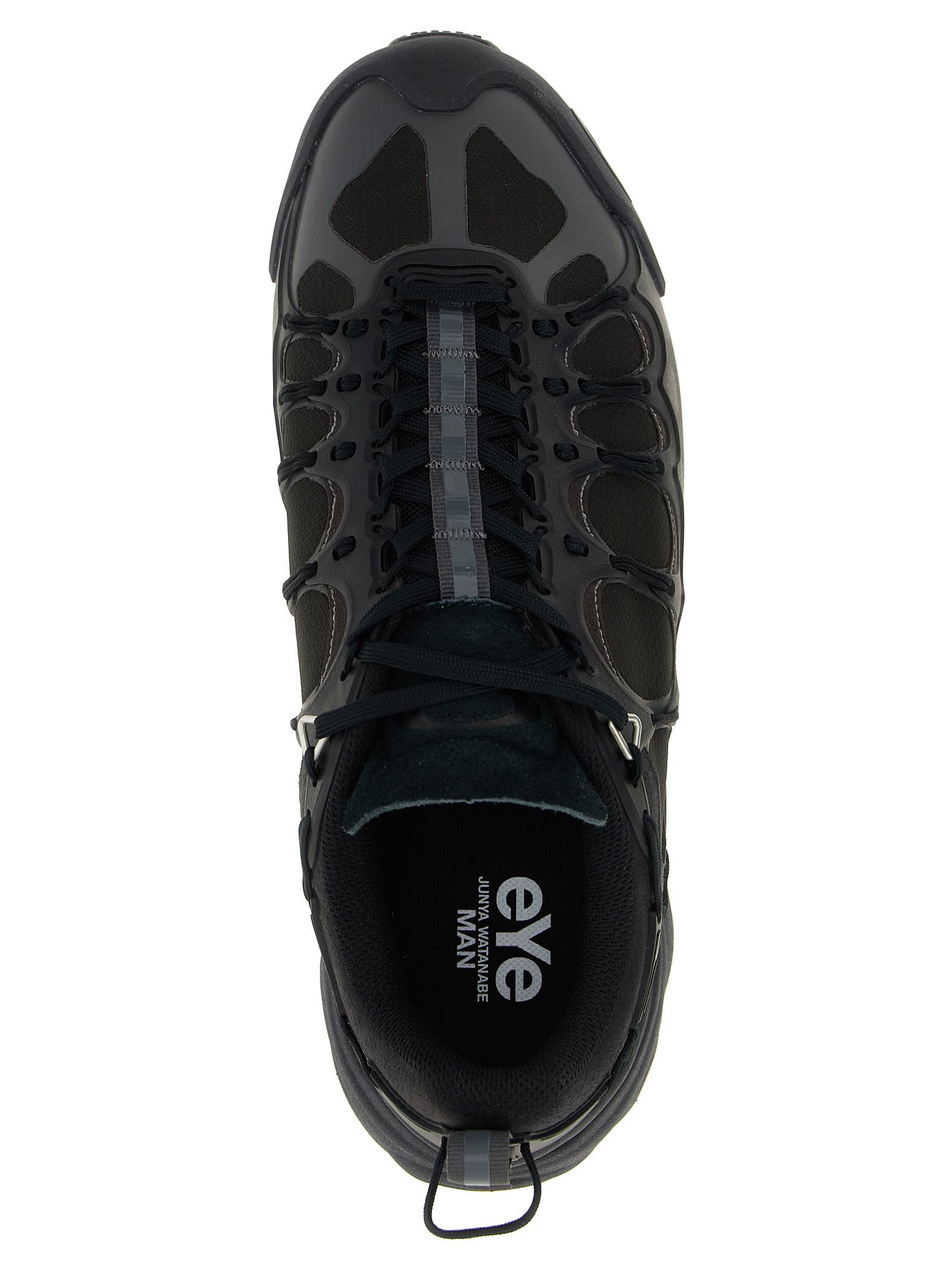 Junya Watanabe Technical Fabric Sneakers With Cage-like Overlay In Black