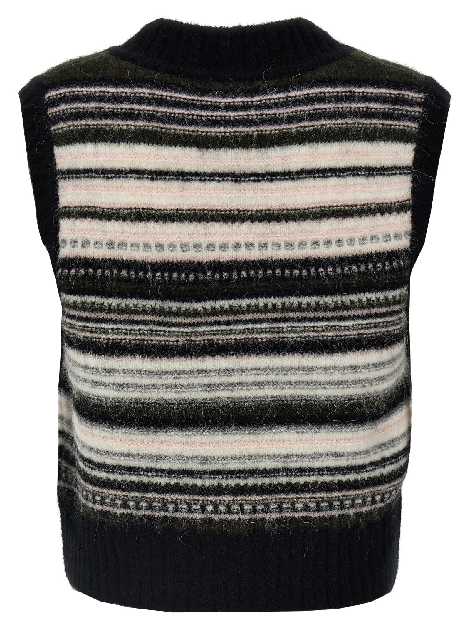 Shop Ganni Striped Vest In Multicolor