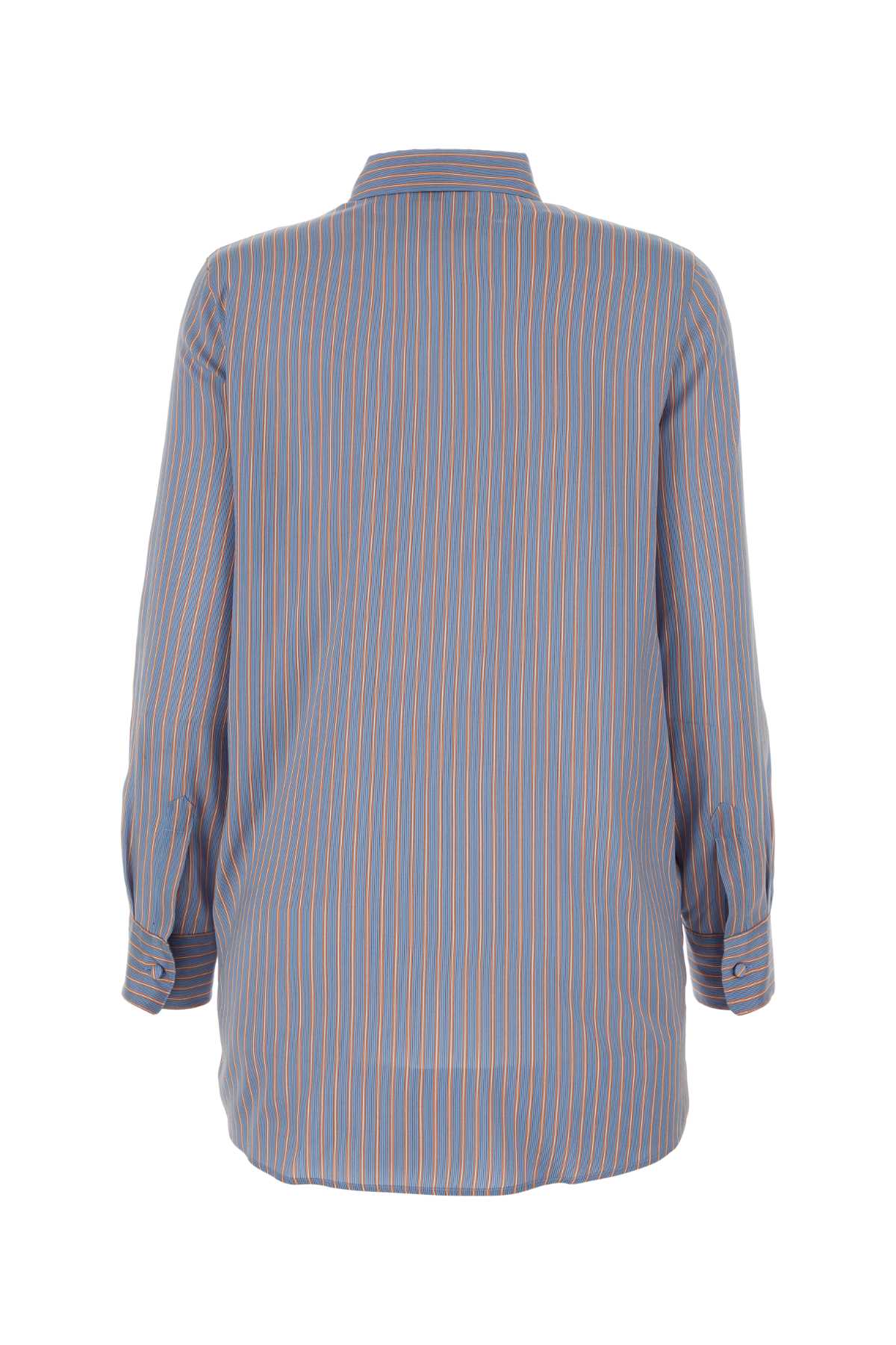 Shop Etro Embroidered Silk Shirt In Lightblu