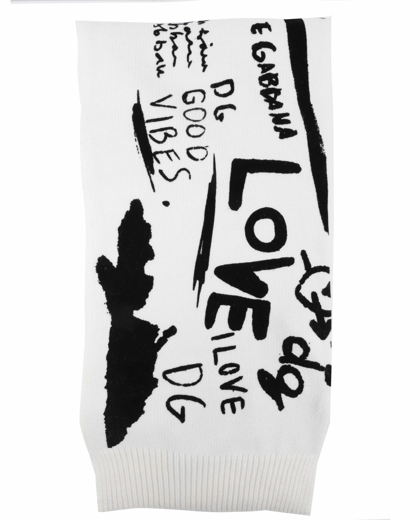 Dolce & Gabbana White Graffiti Scarf
