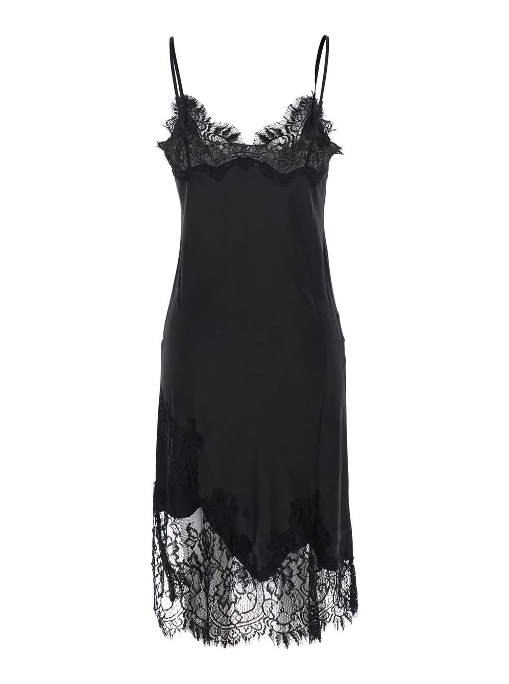 Gold Hawk Grace Mid-bias Slip Dres In Black