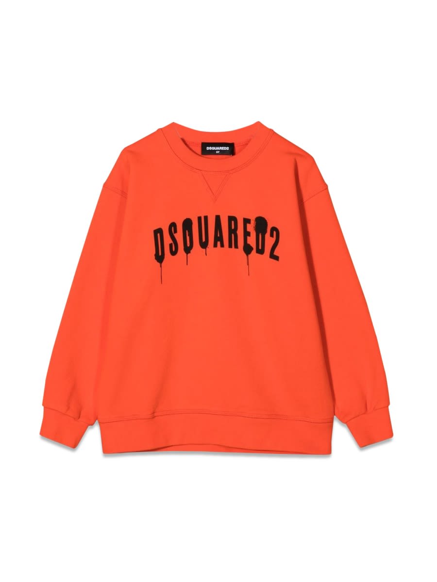 Shop Dsquared2 Sweatshirt Crewneck Front Logo In Orange