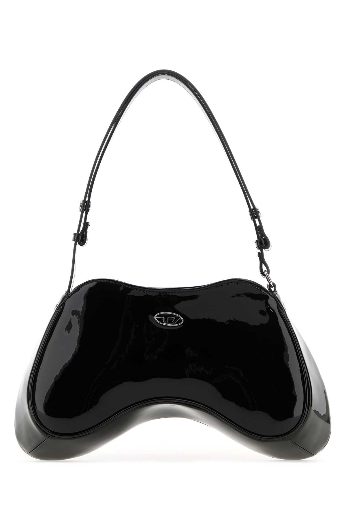 Shop Diesel Black Synthetic Leather Play Shoulder Bag In T8013