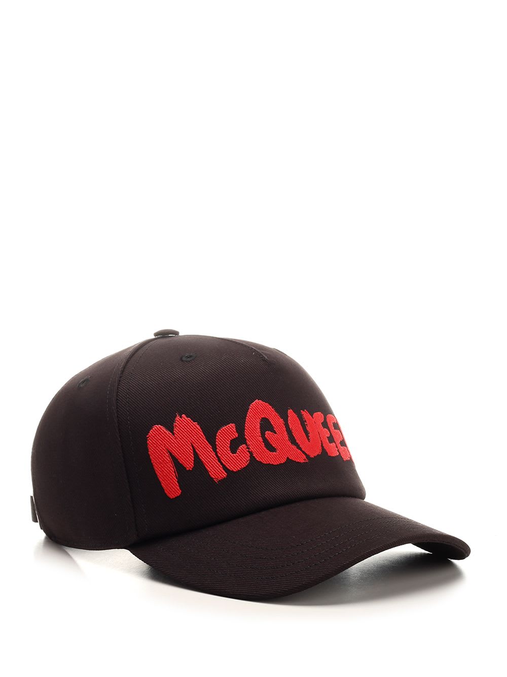 Shop Alexander Mcqueen Graffiti Baseball Cap In Black