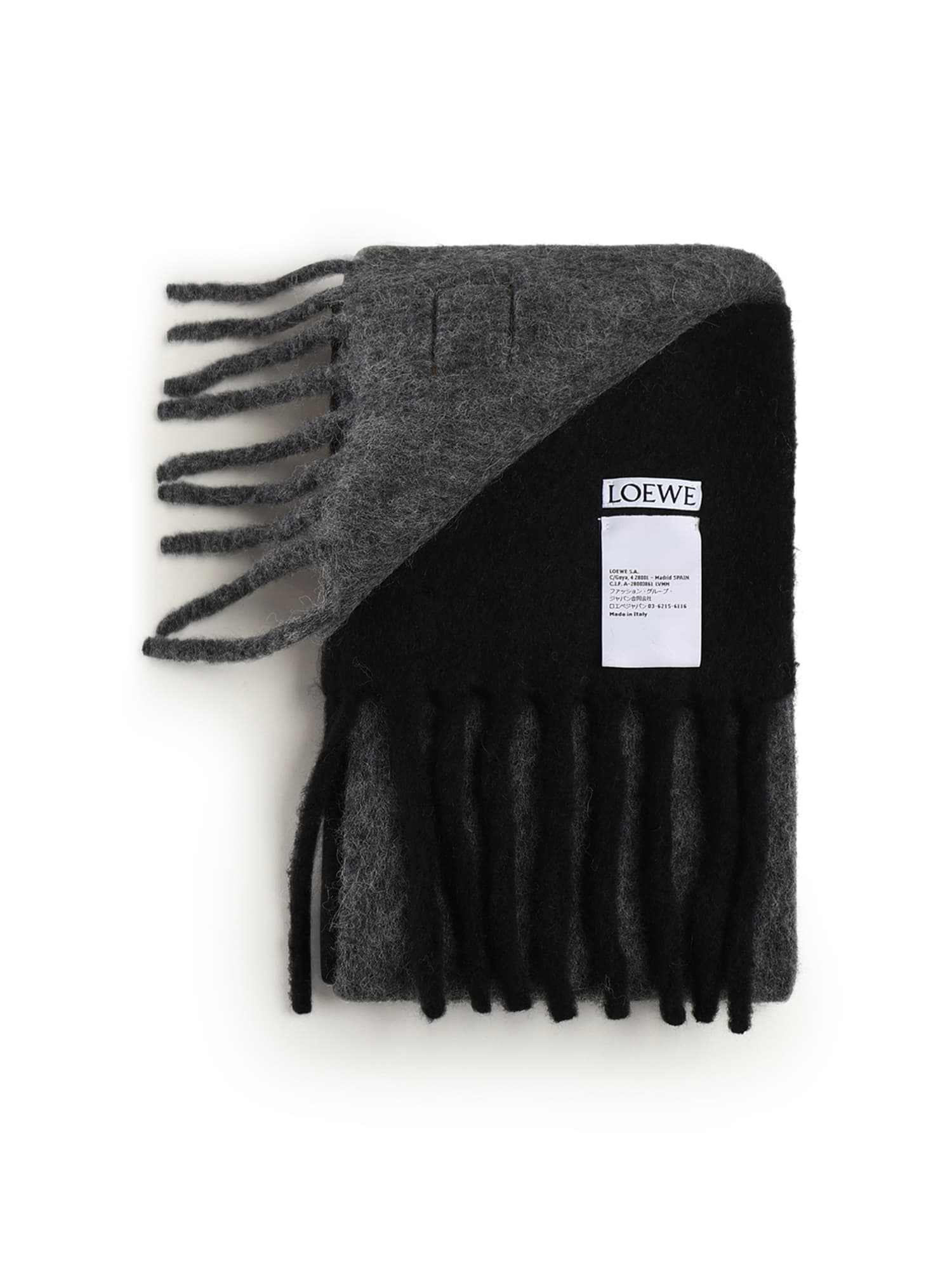 Loewe Wool And Alpaca Blend Scarf In Black