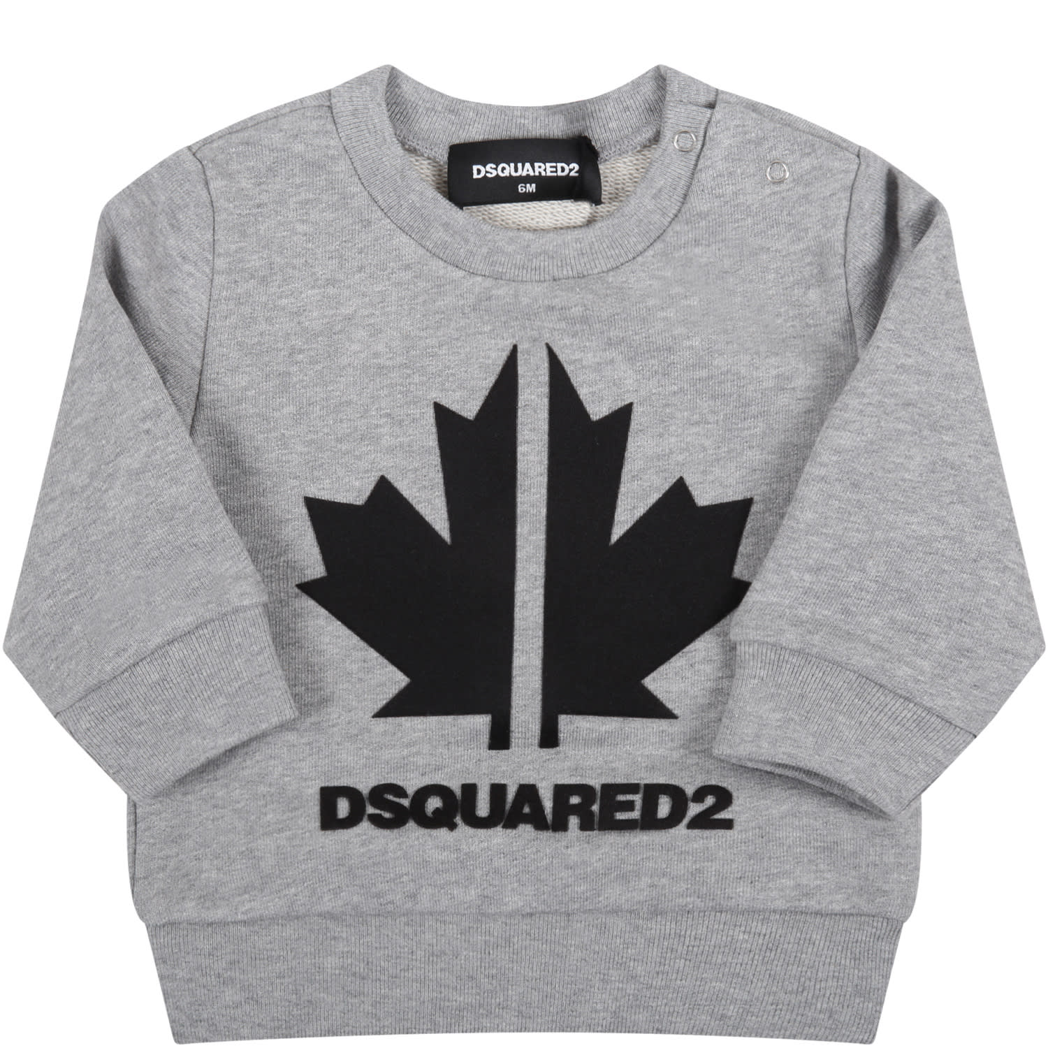 Dsquared2 Grey Sweatshirt For Baby Boy With Maple Leaf