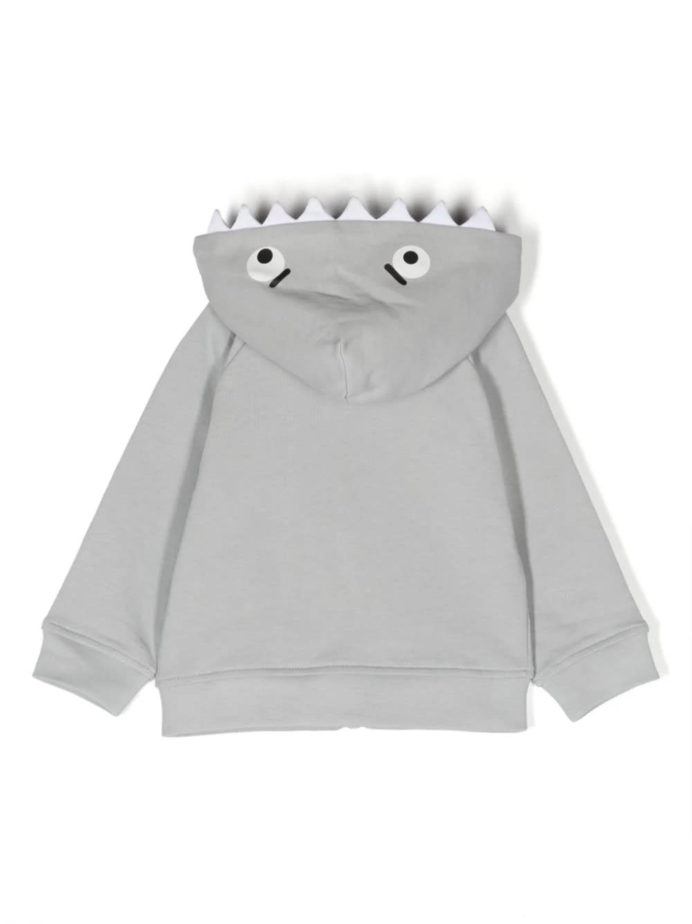 Shop Stella Mccartney Shark Hoodie With Zip In Grey