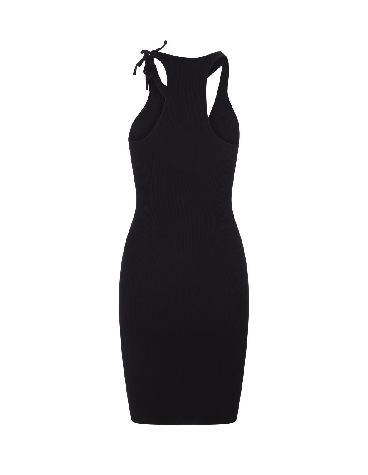 Shop Andreädamo Black Short Sheath Dress With Cut-out In Nero