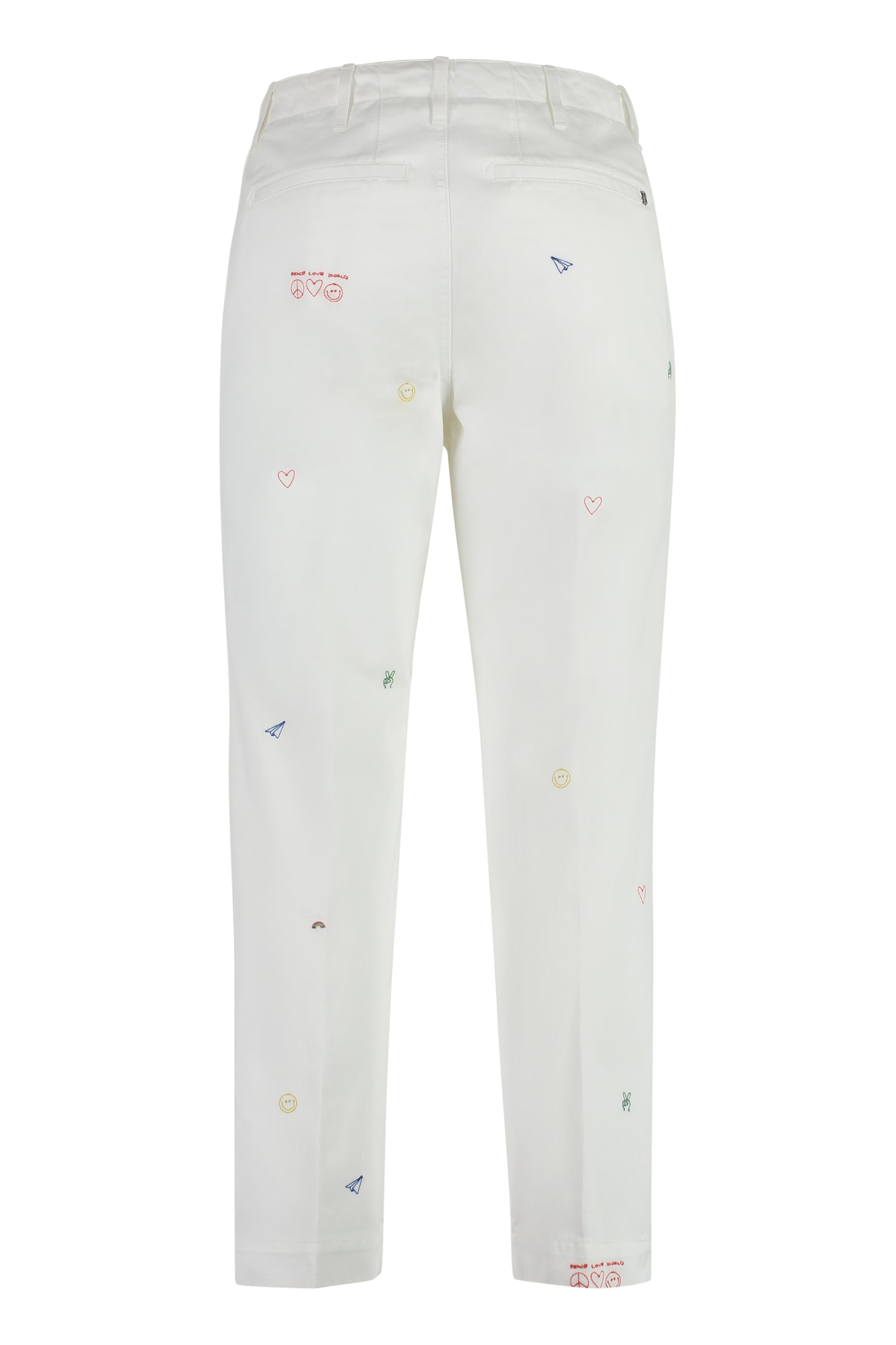 Shop Dondup Cotton Chino Trousers In White