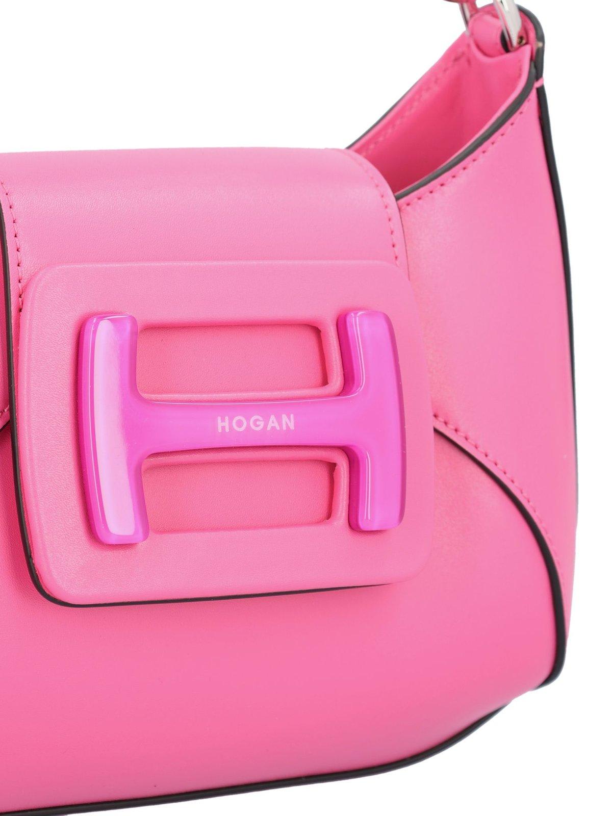 Shop Hogan H-bag Logo Plaque Mini Shoulder Bag In Black