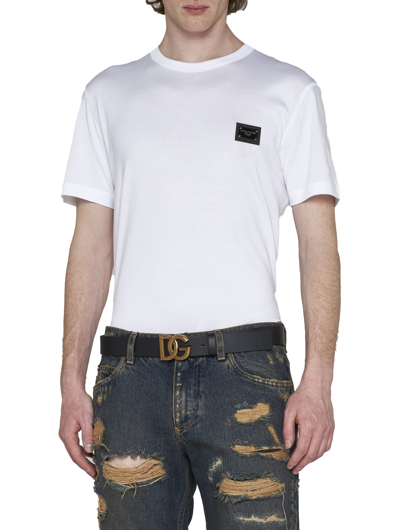 DOLCE & GABBANA LOGO PLAQUE T-SHIRT