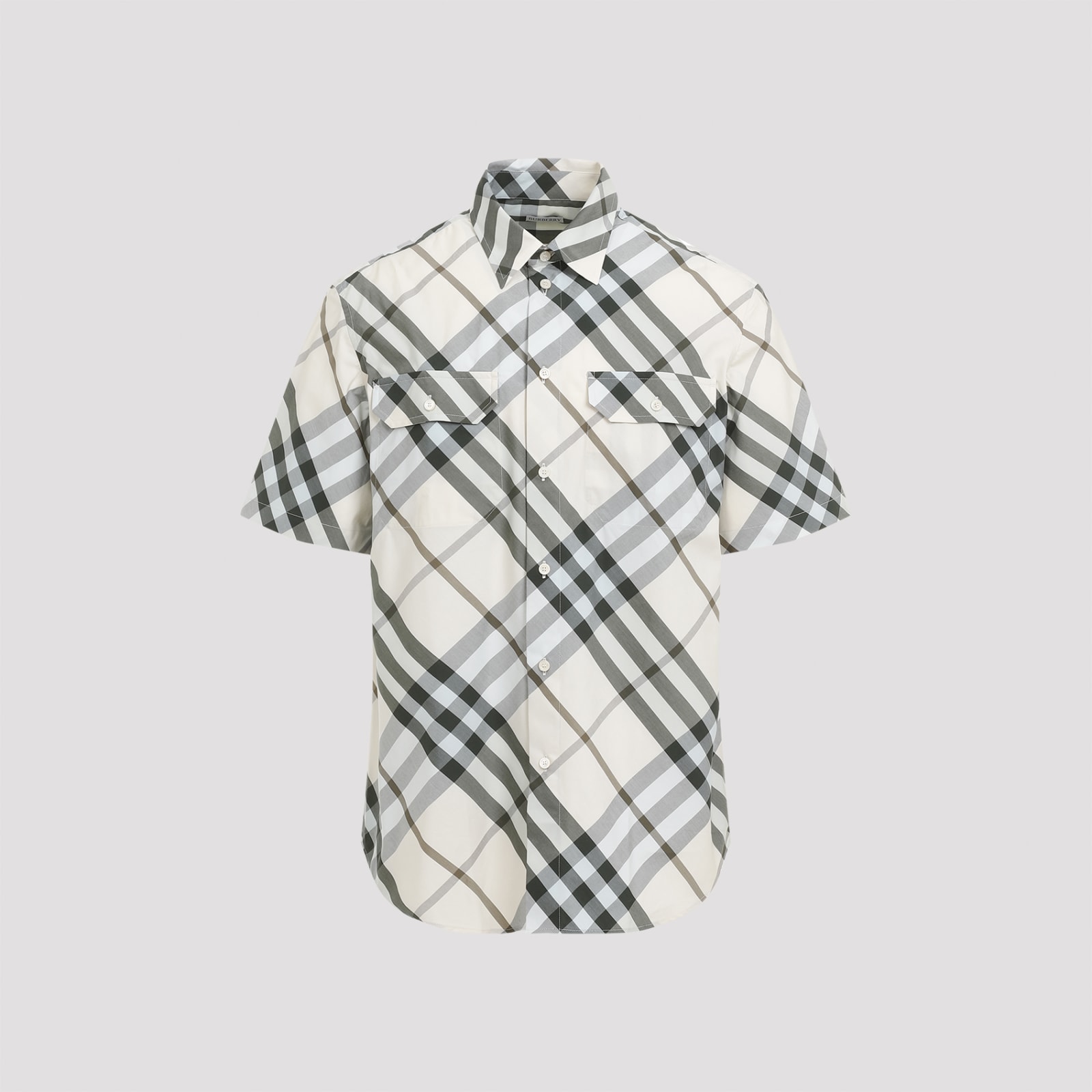 Shop Burberry Shirt In Alabaster Ip Check