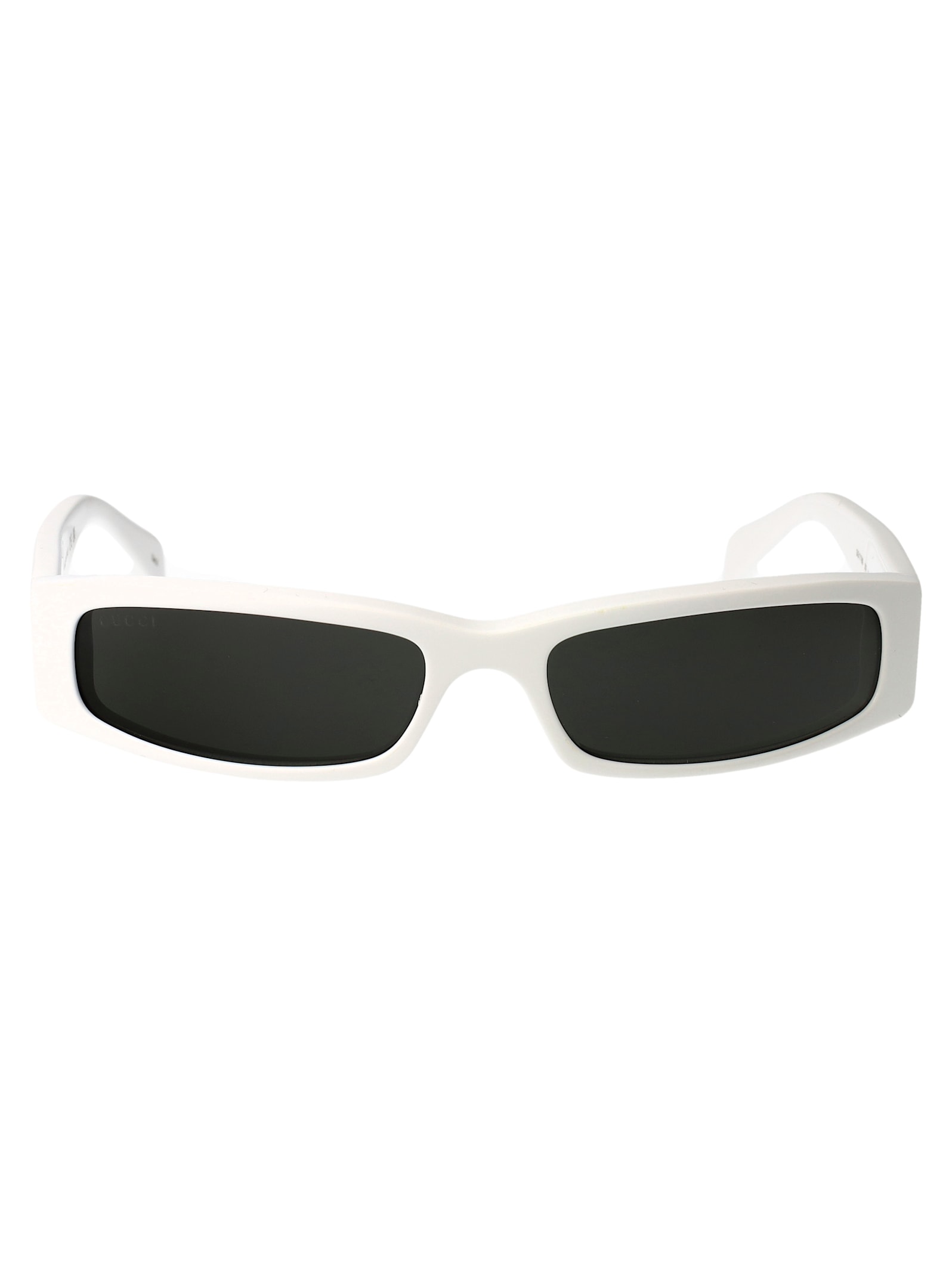 Gucci Eyewear Rectangular Frame Sunglasses In White-white-grey