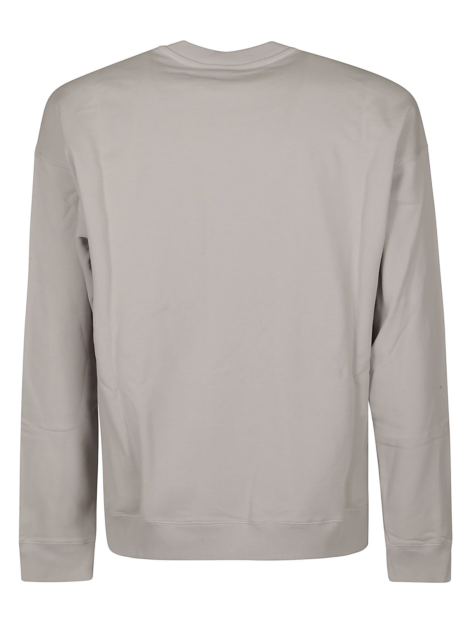 Shop Moschino Logo Print Ribbed Sweatshirt In Grey