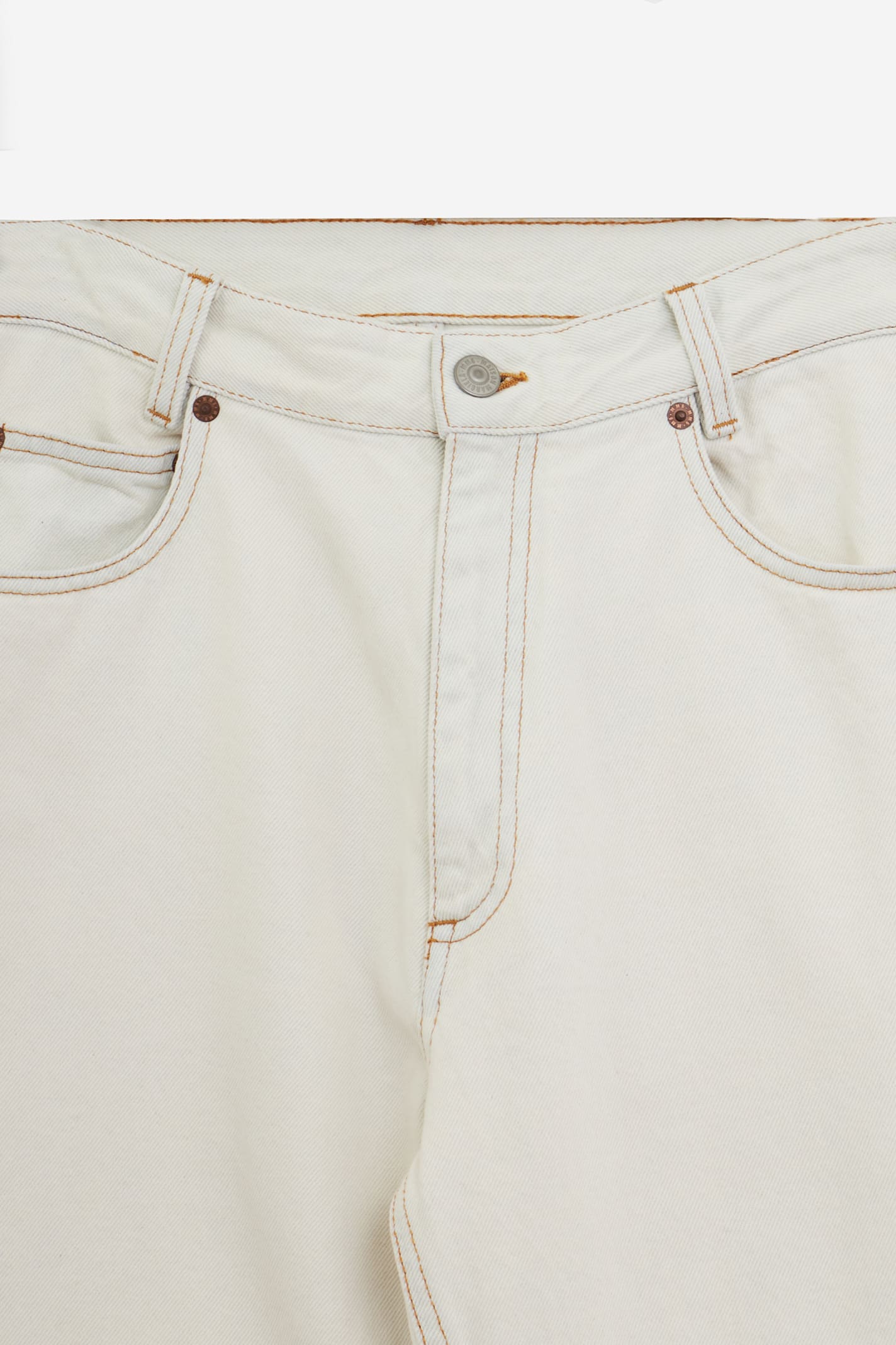 Mm6 Maison Margiela Patched Jeans With Belt Loops In Neutral