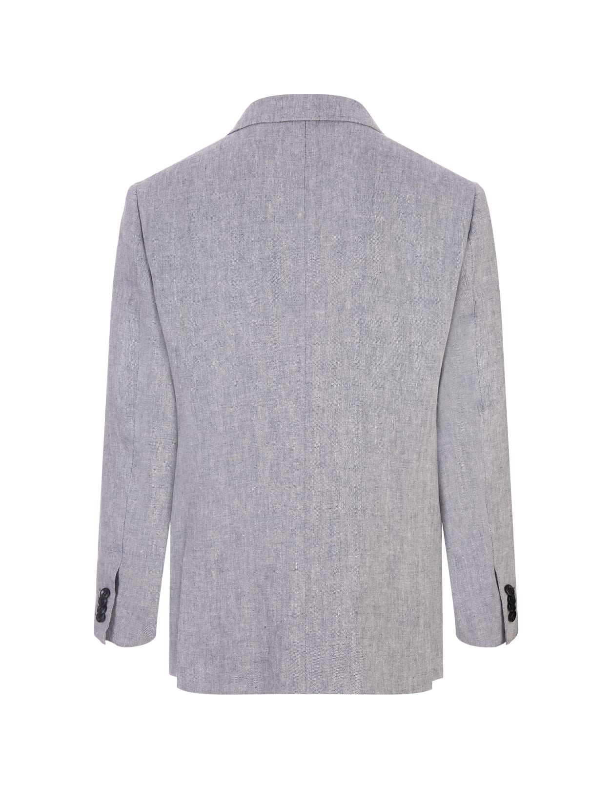 Shop Kiton Grey Linen Blazer