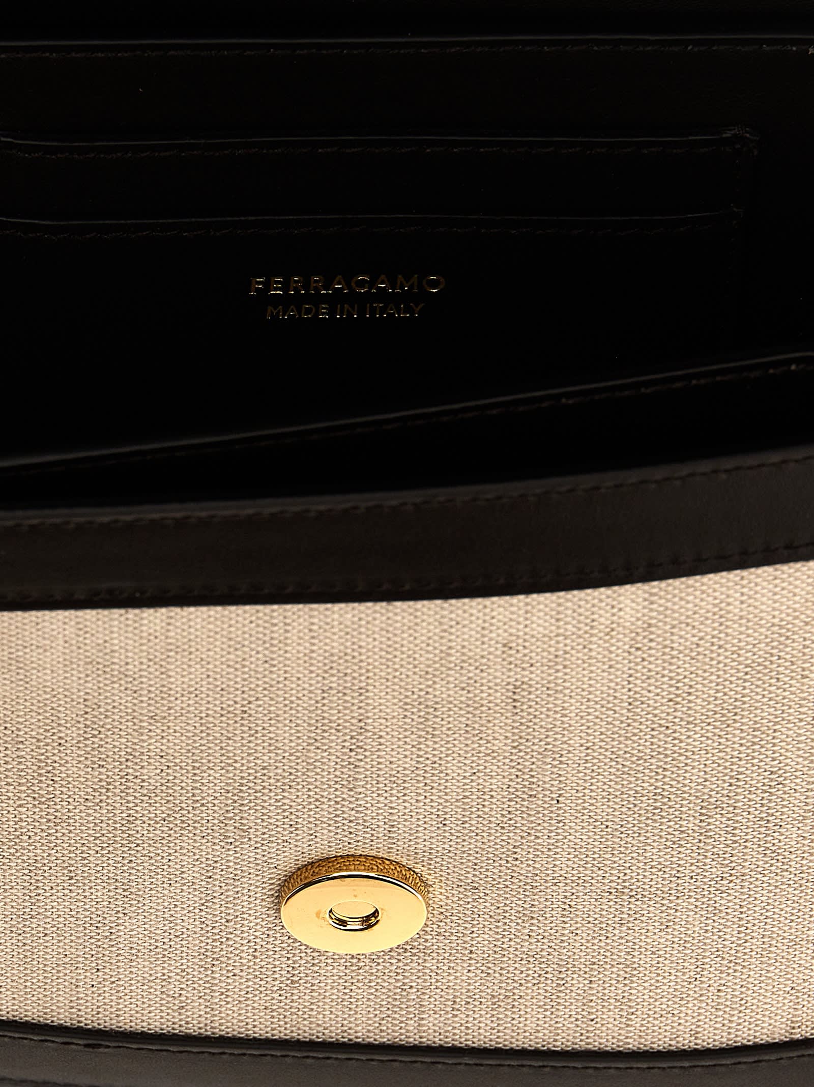 Shop Ferragamo Fiamma Small Shoulder Bag In Brown