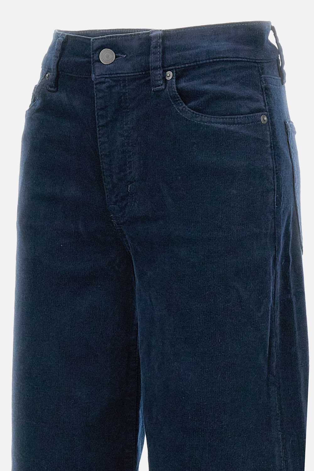 Frame Dark Blue Corduroy Wide Leg Pants In Blue