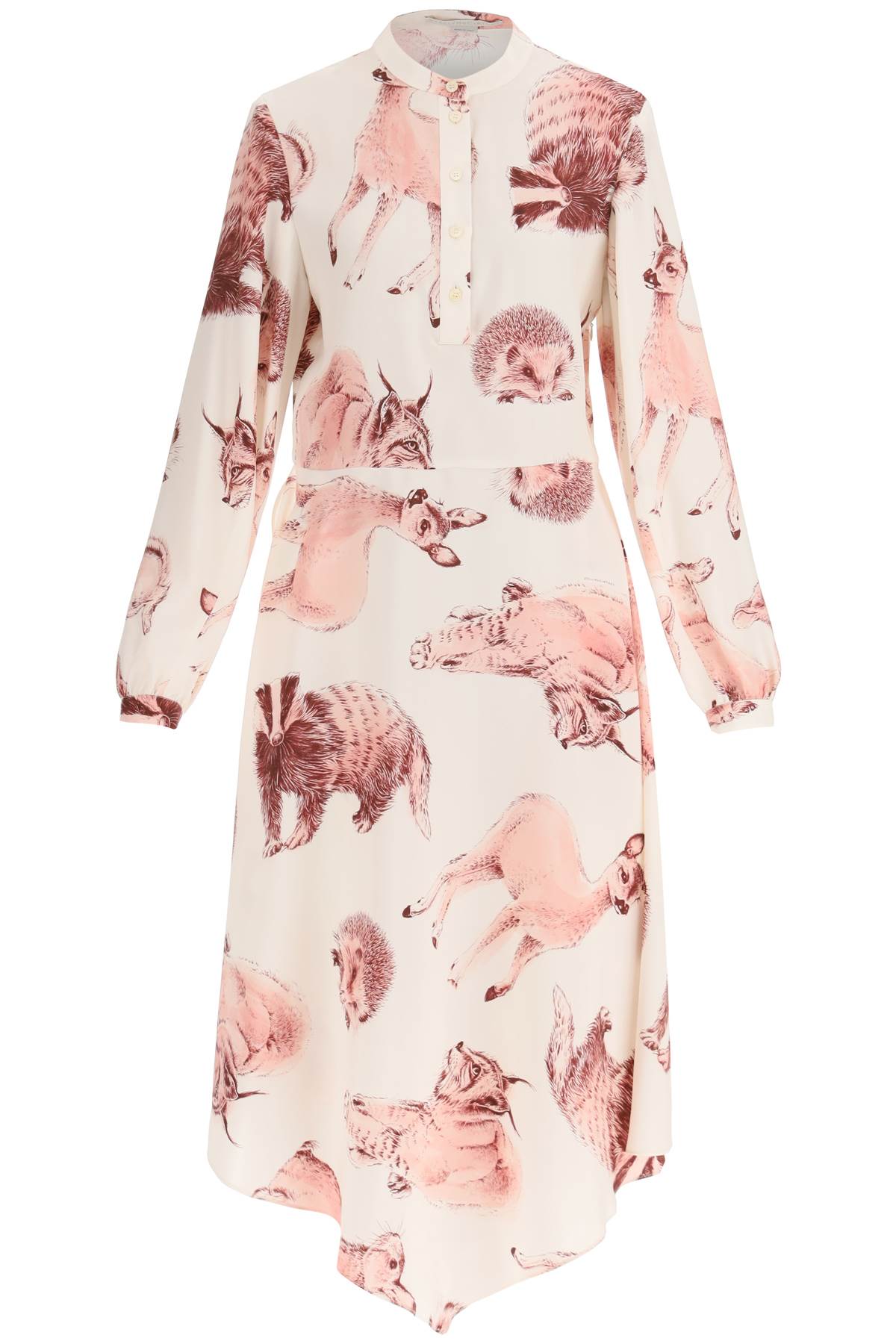 Shop Stella Mccartney Fauna Rewild Print Shirt Dress In Pink (pink)
