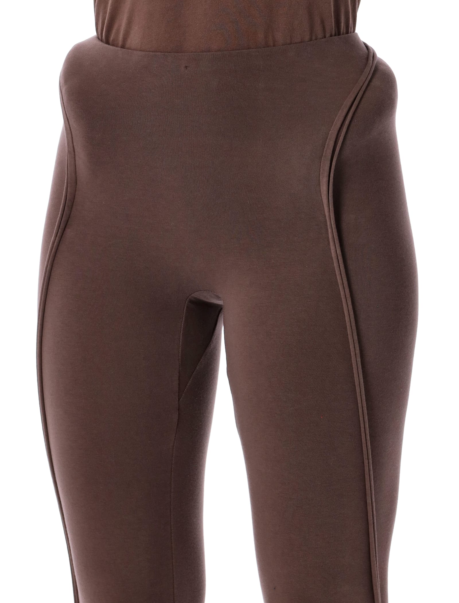 Ottolinger High-waisted Sculptural Seam Leggings In Brown
