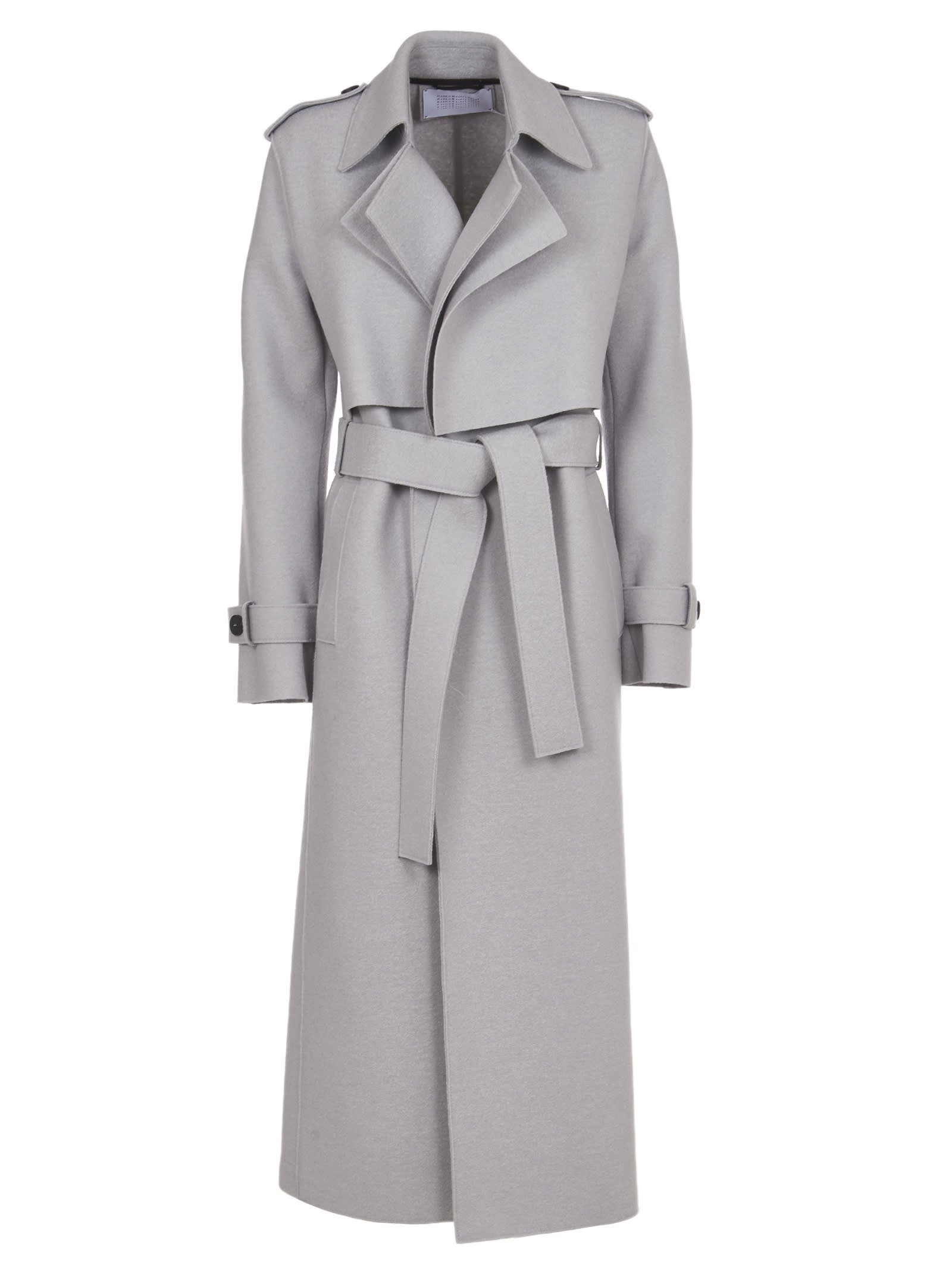 Harris Wharf London Grey Wool Trench Coat