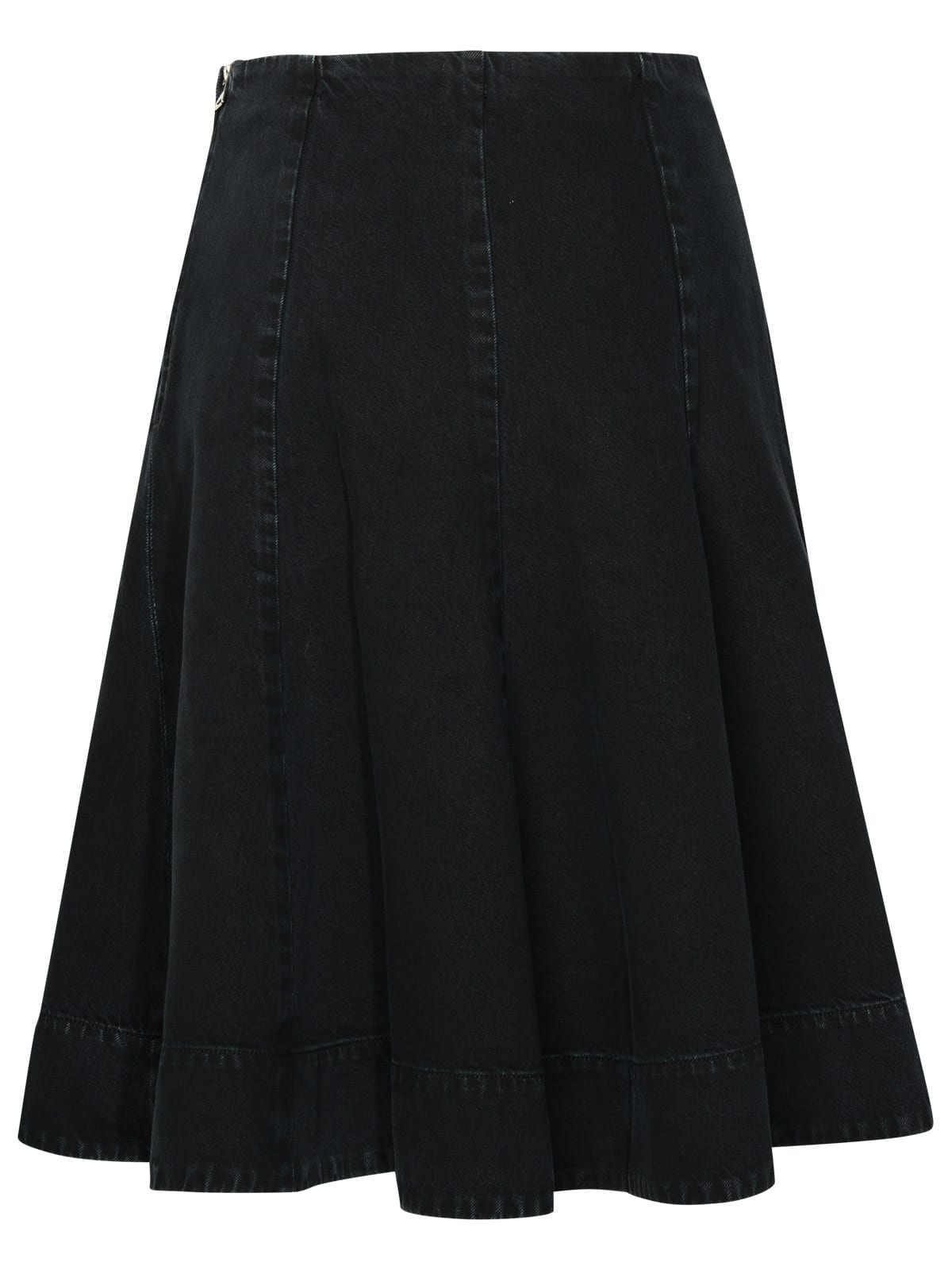 Shop Khaite Black Cotton Blend Skirt