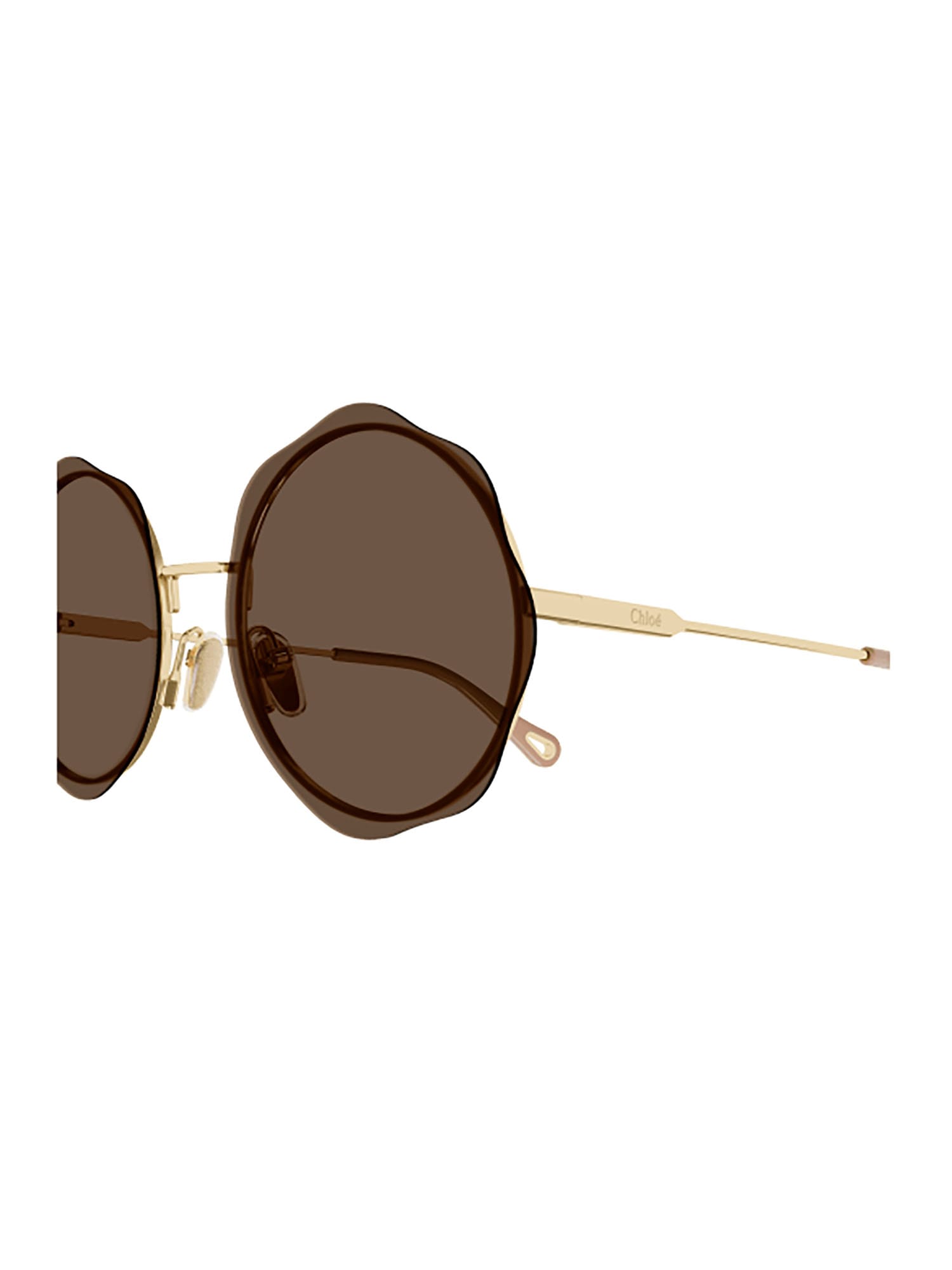 Shop Chloé Ch0202s Sunglasses In Gold Gold Brown